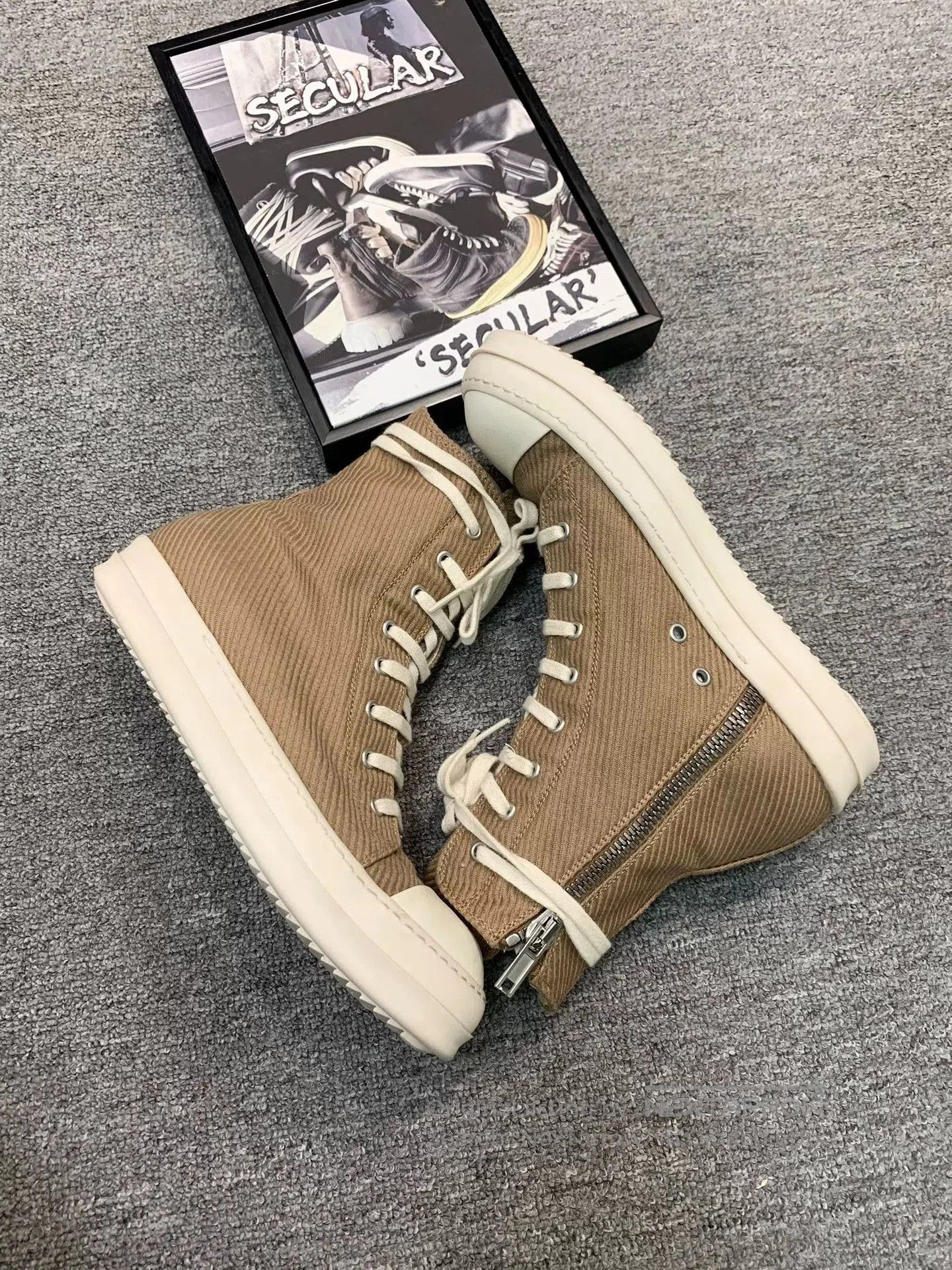 Rick Owens rick owens brown canvas high. Size US 10.5 / EU 43-44 - 5 Thumbnail