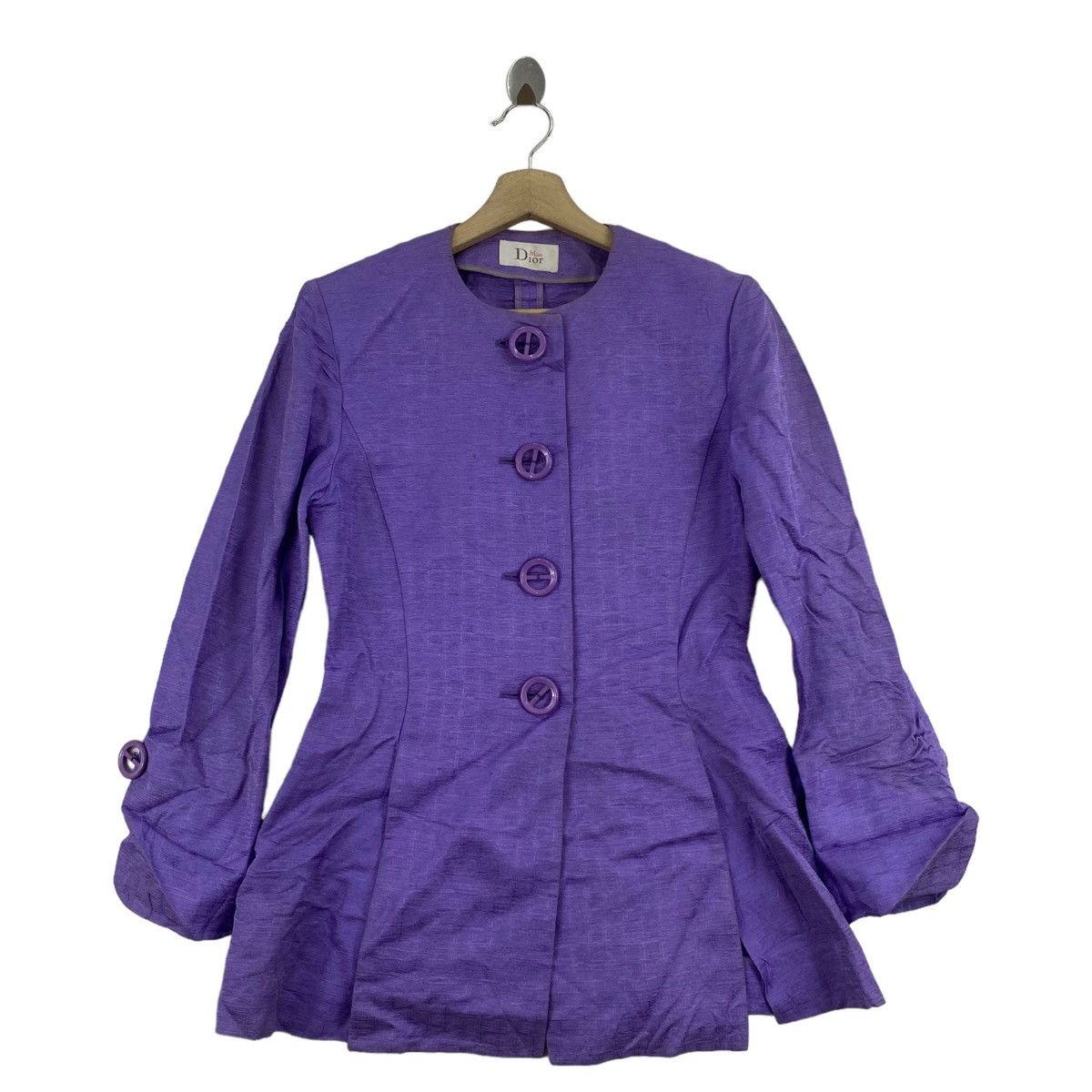 Dior CHRISTIAN MISS DIOR Button Up Purple Dress Jacket Size S / US 4 / IT 40 - 1 Thumbnail