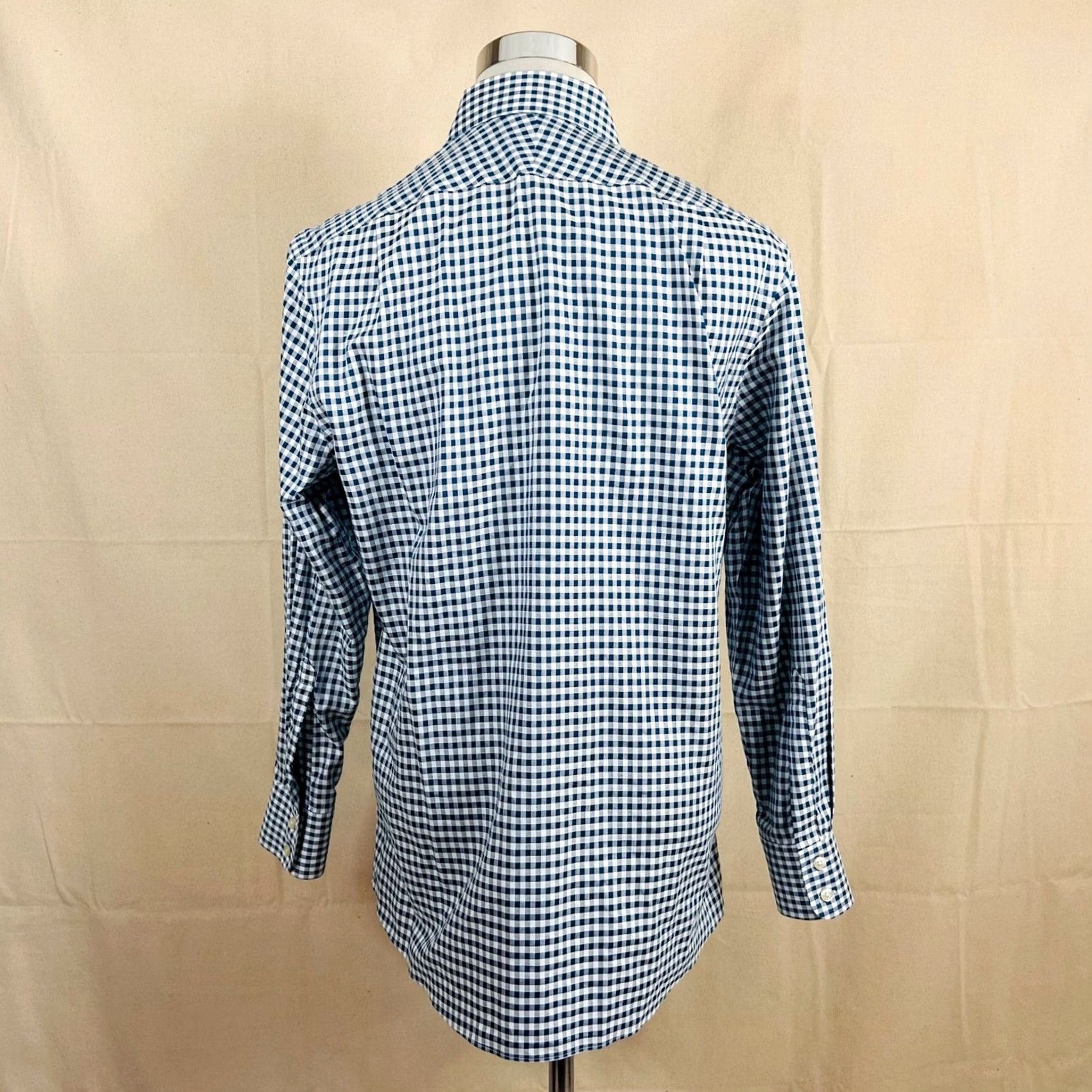 Charles Tyrwhitt Charles Tyrwhitt Dress Shirt Green White Plaid Slim Non-Iron Cotton Shirt Mens 16 33 Long Sleeve Button Collar Slim Fit Size 42R - 5 Thumbnail