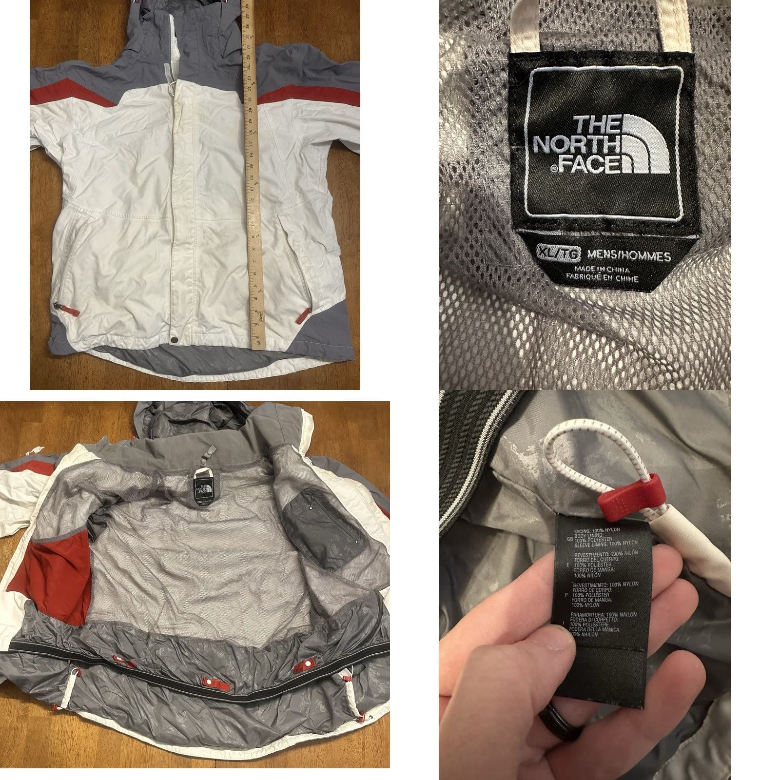 The North Face The North Face Hyvent Jacket Men XL Tri Tone Outdoors Ski Rain Hooded Red Regular Nylon Solid Mens Jacket Size US XL / EU 56 / 4 - 8 Thumbnail