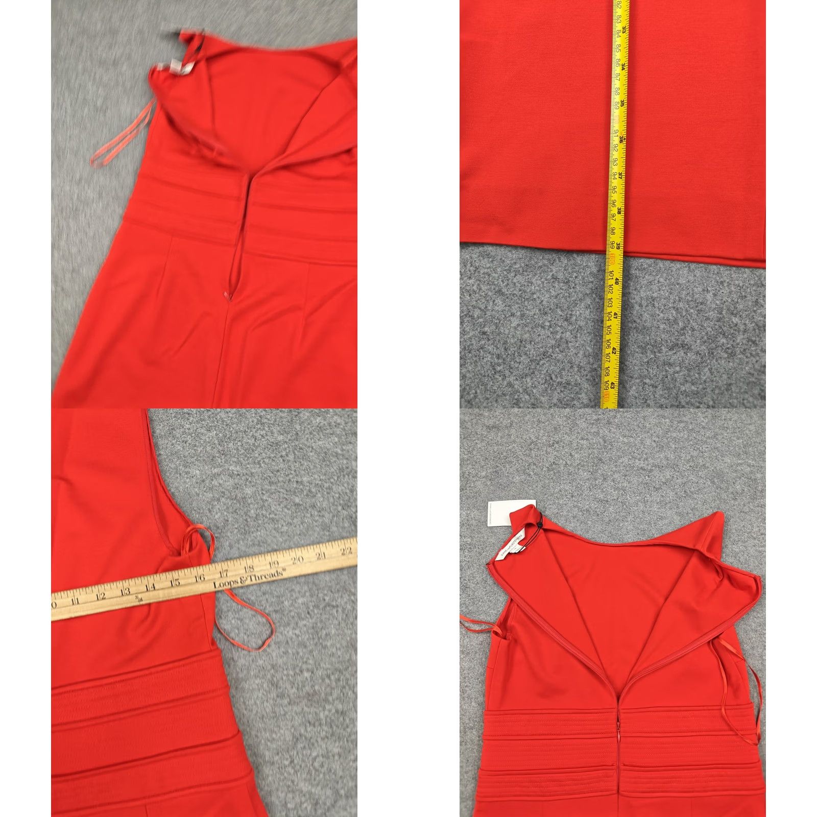 Diane von Furstenberg Diane Von Furstenberg Dress Womens 10 Red Knit Waist Detail Sheath Knee Length Dress Size L / US 10 / IT 46 - 8 Thumbnail