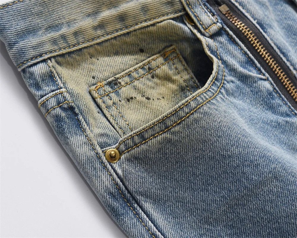 Japanese Brand × Vintage Jeans Pant Harajuku Straight Ink Painted Baggy Denim Size US 34 / EU 50 - 4 Thumbnail