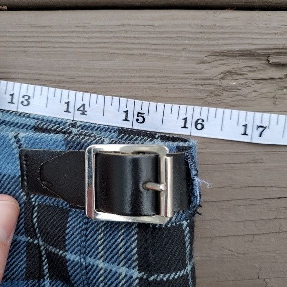 Vintage Lochcarron of Scotland Blue Black Clergy Plaid Wool Kilt Buc Size 32" / US 10 / IT 46 - 6 Thumbnail