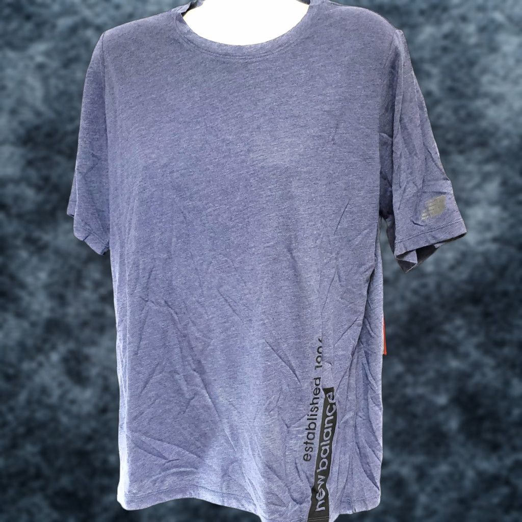 New Balance Womens New Balance WT91135 PGH Heathertech Graphic Blue Athletic Tee T-Shirt Size S / US 4 / IT 40 - 1 Thumbnail