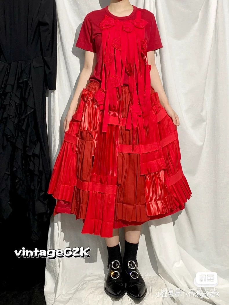 Comme des Garcons Comme des Garcons Red vintage rose flower top Size S / US 4 / IT 40 - 2 Thumbnail