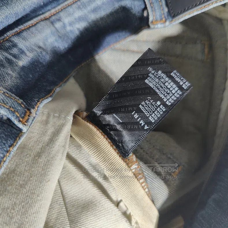 Amiri Amiri Size 33 Knife cut cashew flower patch blue jeans Size US 33 - 5 Thumbnail