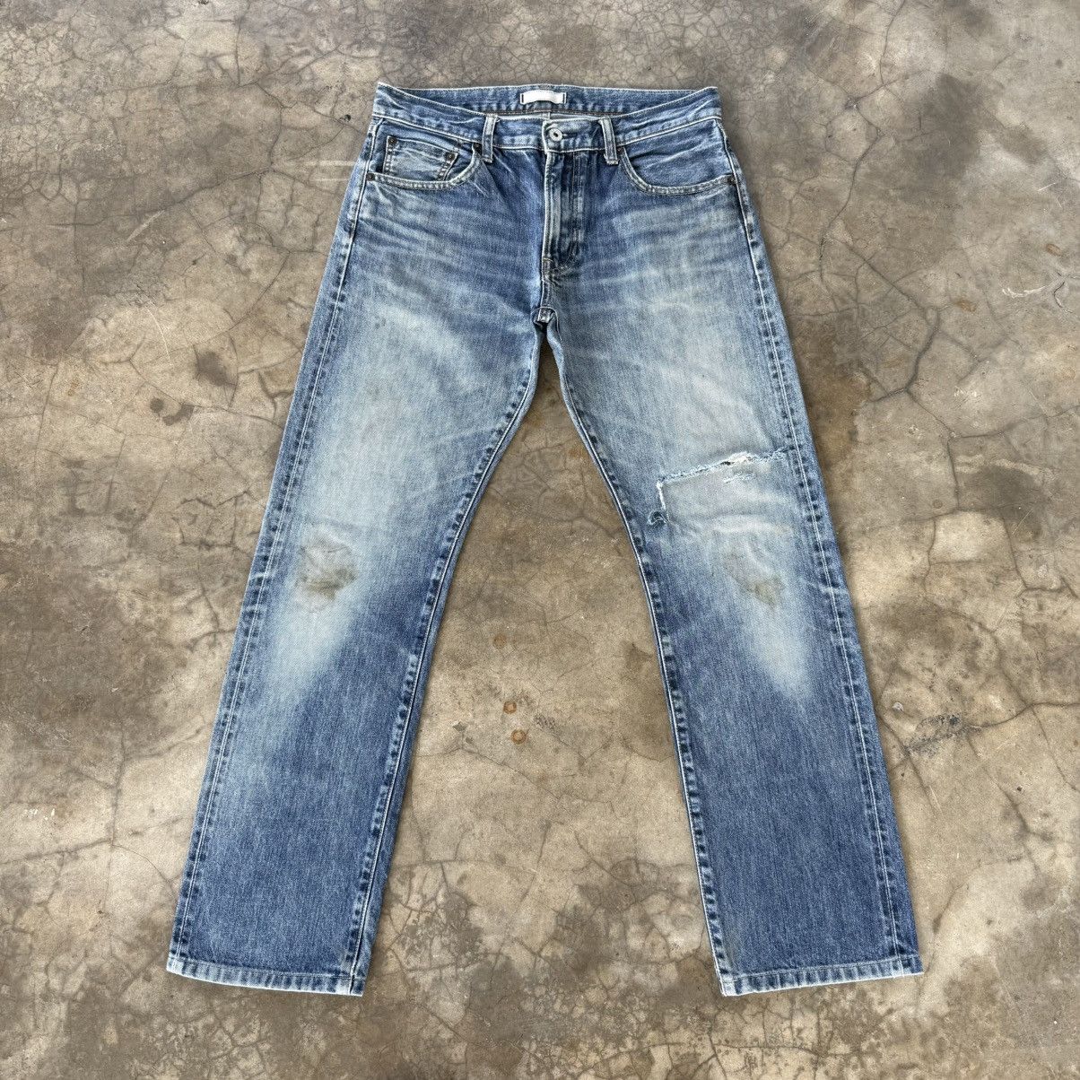 Japanese Brand W33x30 Vintage Japanese Selvedge Denim Faded Ripped Jean Size US 33 - 1 Thumbnail