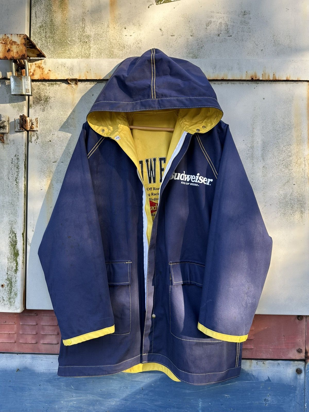 Budweiser 👹Vintage Budweiser Reversible Waterproof Long Rain Jacket Size US L / EU 52-54 / 3 - 3 Thumbnail