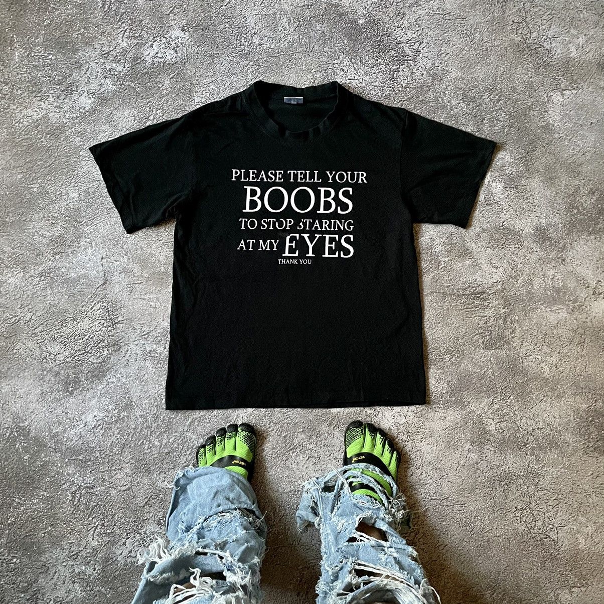 Vintage Vintage Y2K Graphic Tee Slogan Print Punk Streetwear Black L Size US L / EU 52-54 / 3 - 1 Thumbnail