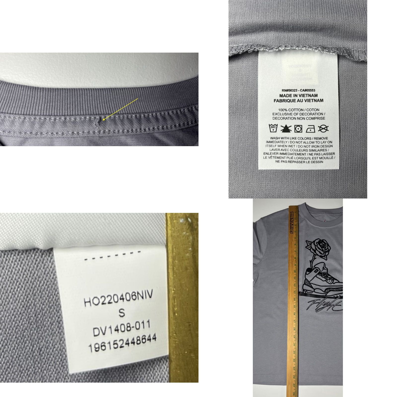 Jordan Brand Air Jordan Women's Flight Graphic T-Shirt DV1408-011 Crew Neck Short Sleeve Gray Size S Loose Fit NWT Size S / US 4 / IT 40 - 9 Thumbnail