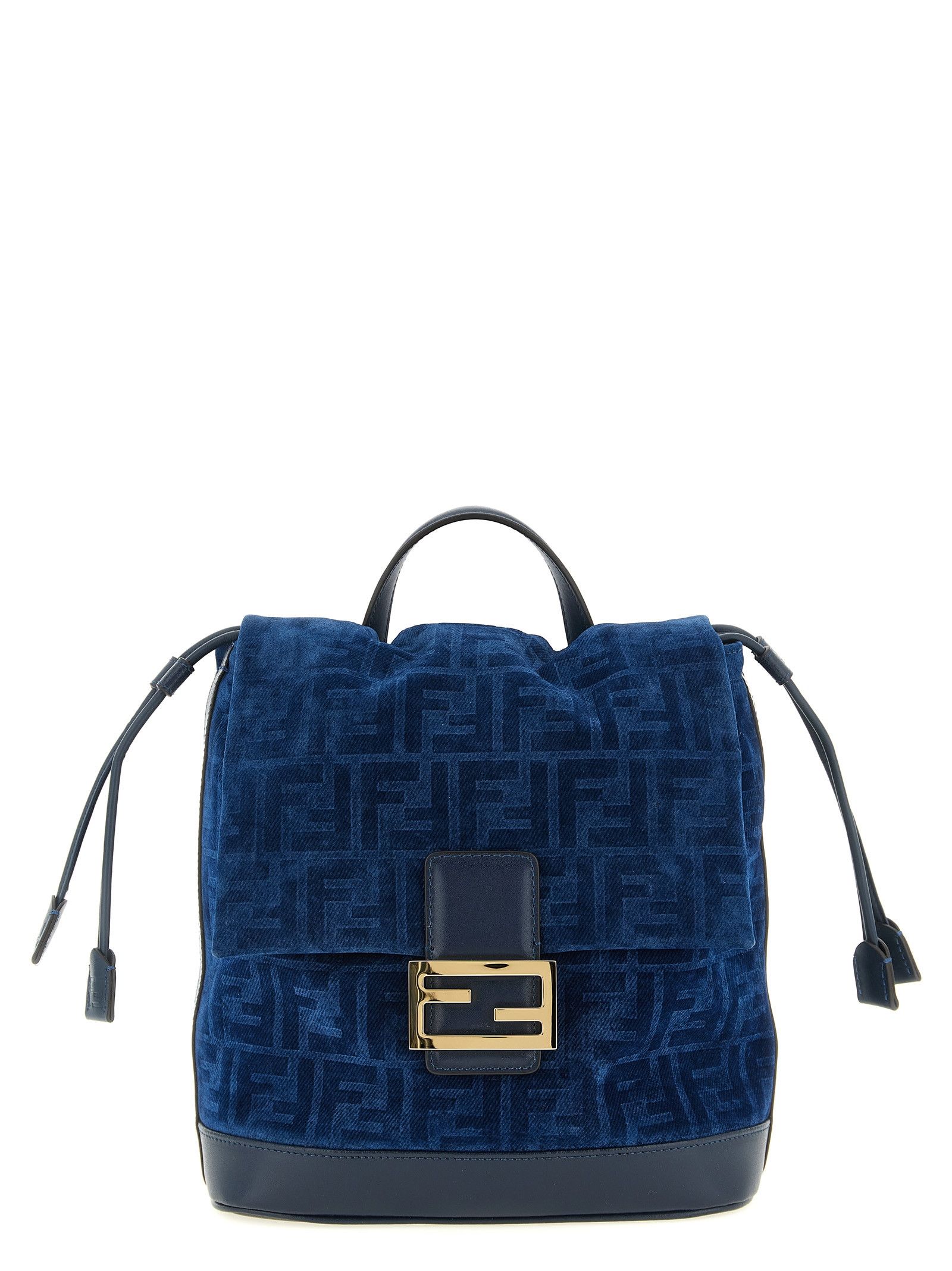 Fendi Ff Flocked Denim Backpack Size ONE SIZE - 1 Thumbnail