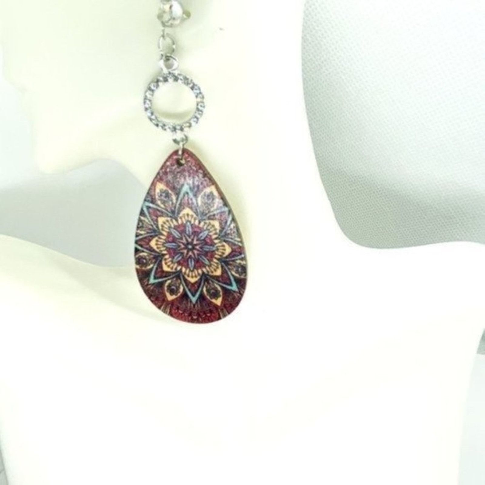 Other NWT Silver-Tone Rhinestone Painted Wood Dangle Earrings Size ONE SIZE - 6 Thumbnail