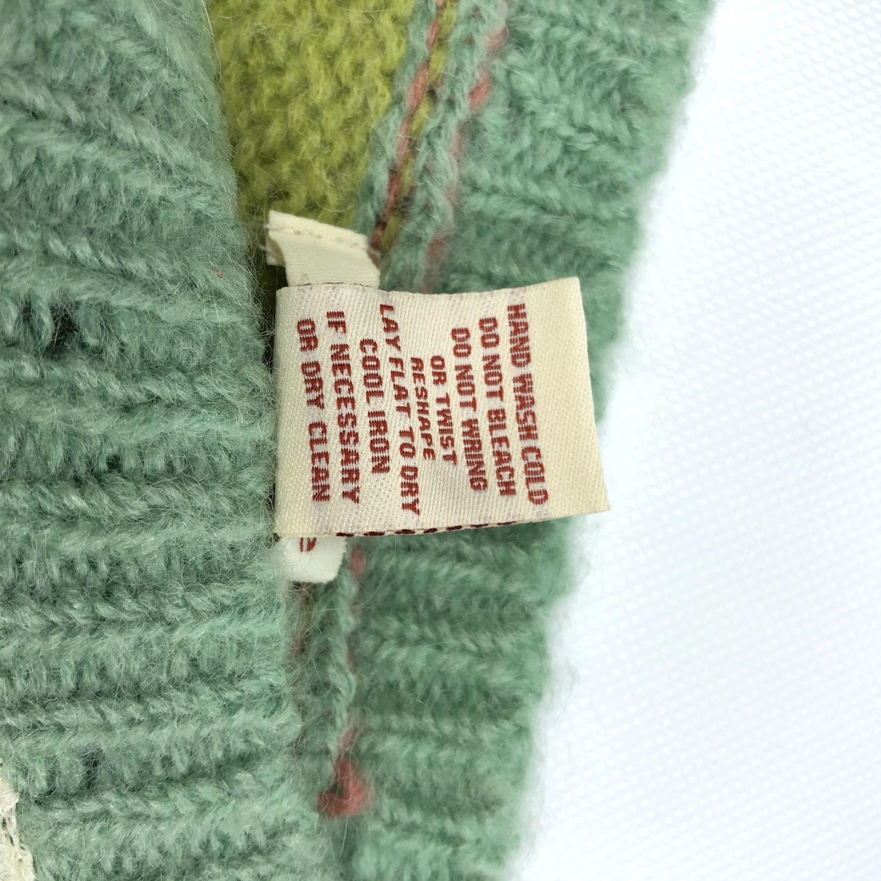 Vintage Sundance Sweater Knit Raglan Long Sleeve Patchwork Striped Lace Mohair Green Women's L Size L / US 10 / IT 46 - 7 Thumbnail