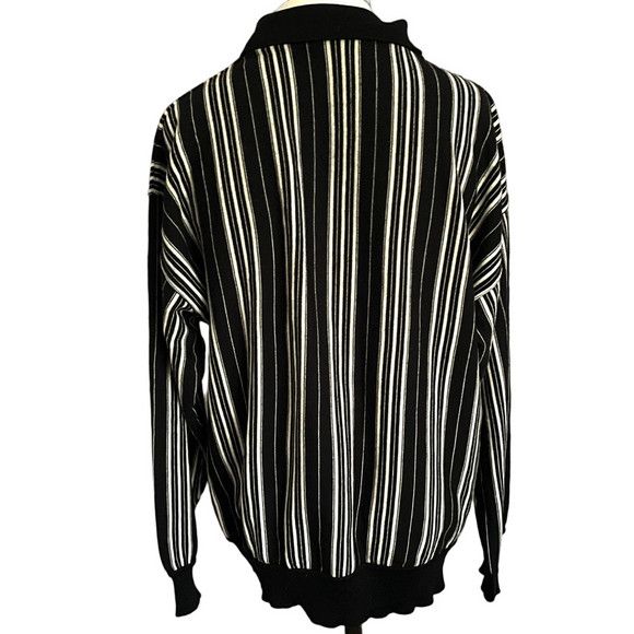 Versace Vintage Versus Versace B&W Striped Wool Pullover Sweater Size US M / EU 48-50 / 2 - 10 Thumbnail