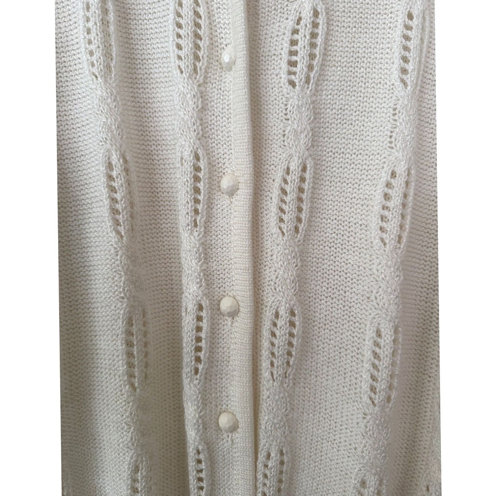 Vintage VINTAGE Diamante Cardigan Shirt? Size L / US 10 / IT 46 - 3 Thumbnail