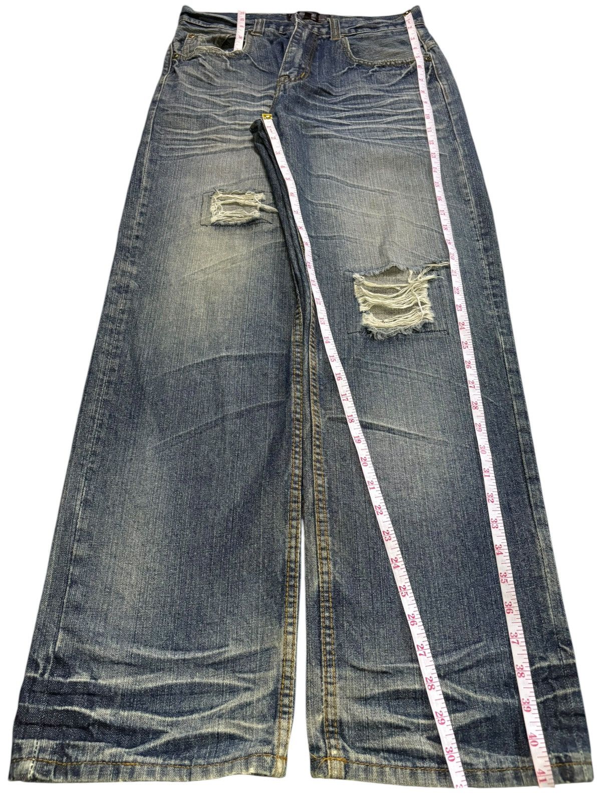 Japanese Brand Vintage Japanese Brand Mud Wash Distressed Loose Baggy Jeans Size US 30 / EU 46 - 14 Thumbnail