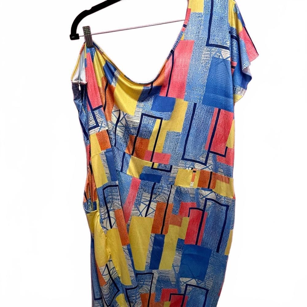 Designer Colorful One Shoulder Romper (without belt) Size 42" / US 20 - 5 Thumbnail