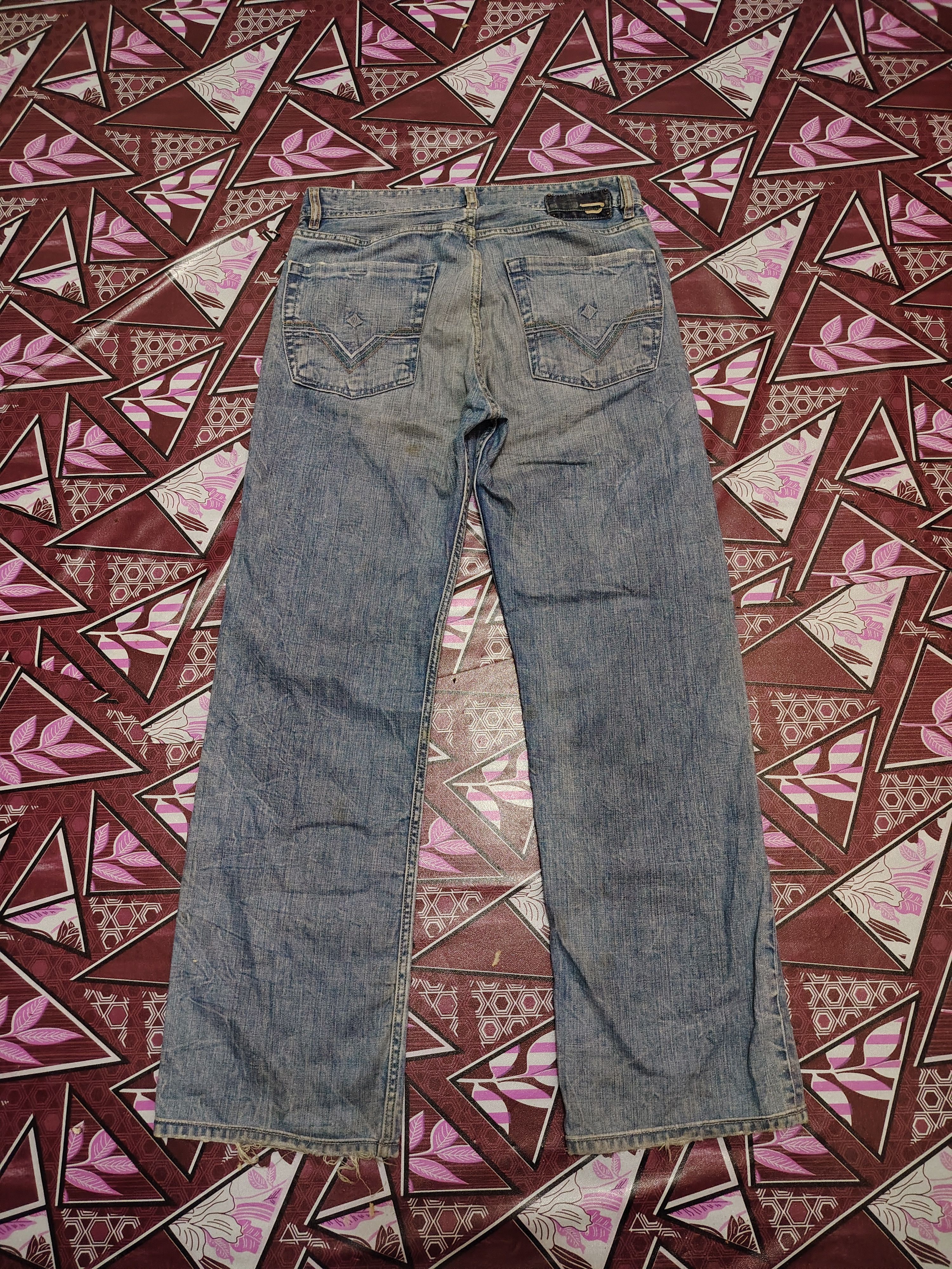 Who Decides War Vtg Diesel Industry Flared Distressed jeans Denim Size US 31 - 14 Thumbnail