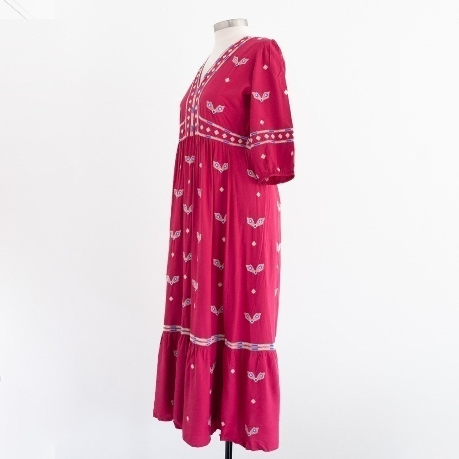 ba&sh ba&sh. Java Embroidered Boho Midi Dress. Size L / US 10 / IT 46 - 16 Thumbnail