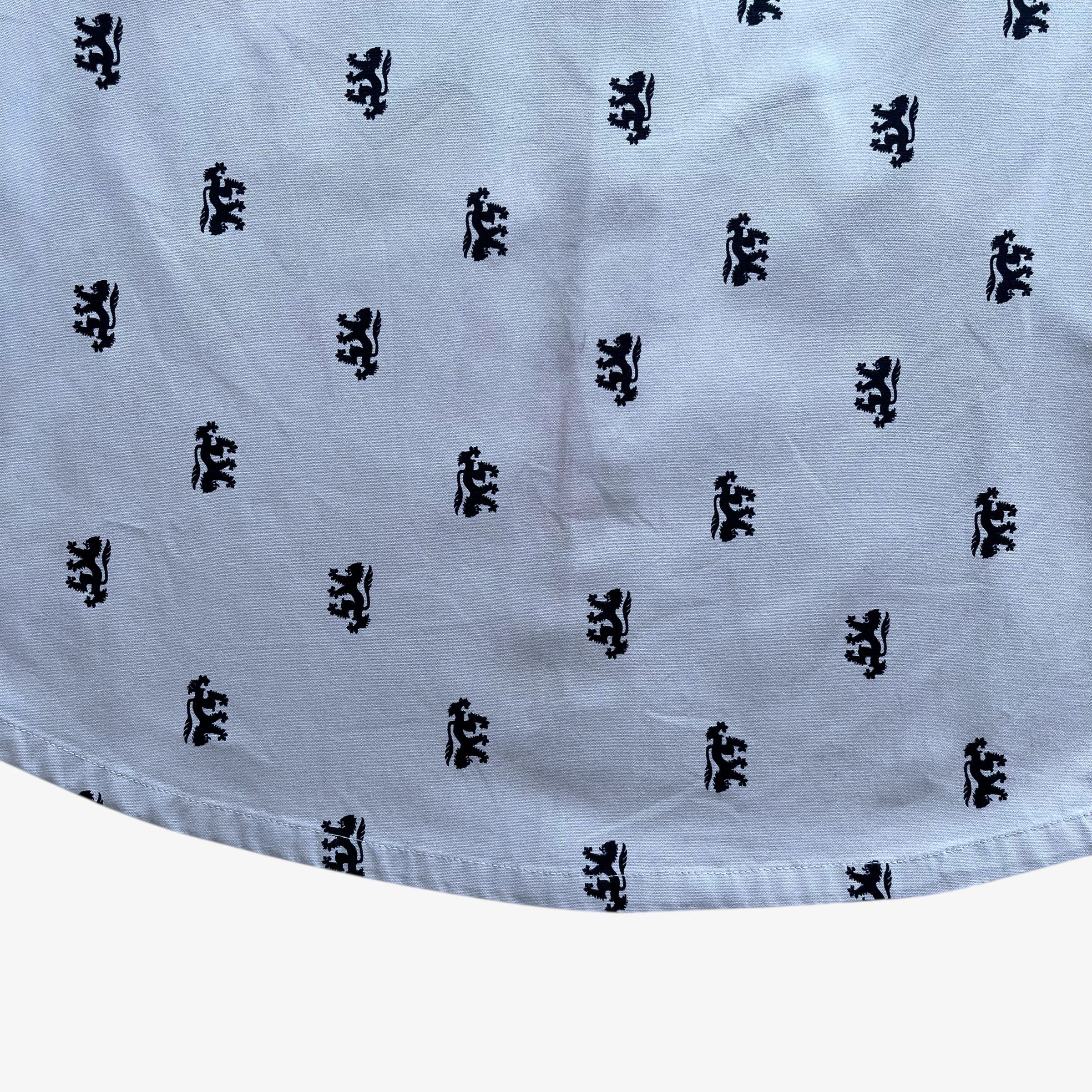 Pringle Of Scotland Vintage Y2K Pringle Geometric Lion Print Grey Shirt Size US M / EU 48-50 / 2 - 8 Thumbnail