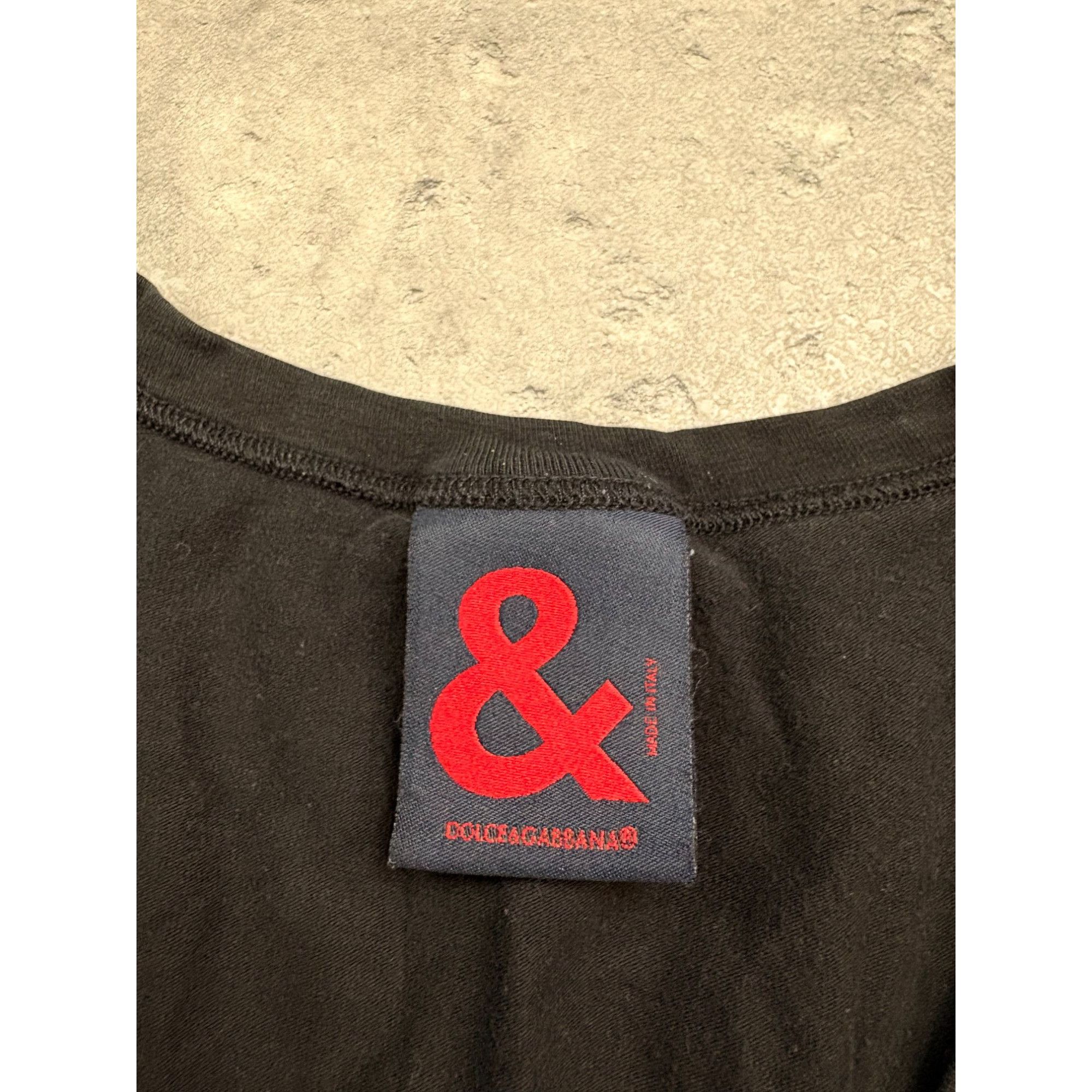 Dolce & Gabbana Dolce & Gabbana Black V-Neck 3/4 Sleeve T-Shirt With Minimal Size M / US 6-8 / IT 42-44 - 13 Thumbnail