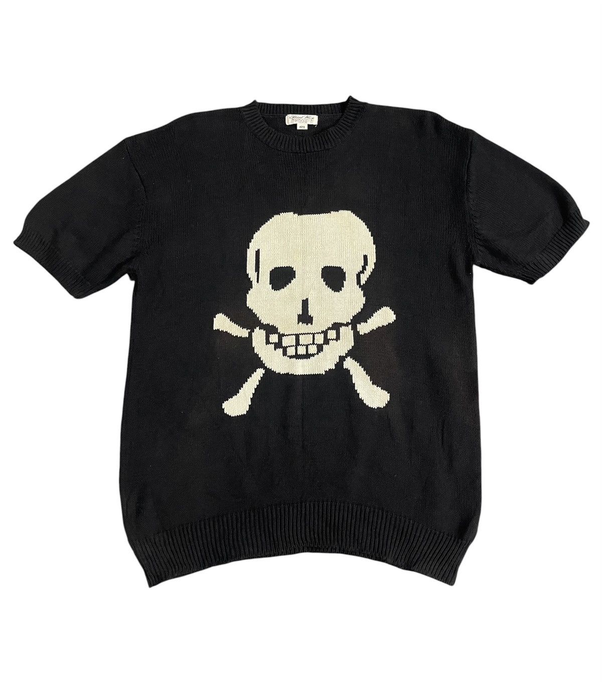 Japanese Brand Third Wave Skull Print Shortsleeve Knit Size US L / EU 52-54 / 3 - 1 Thumbnail