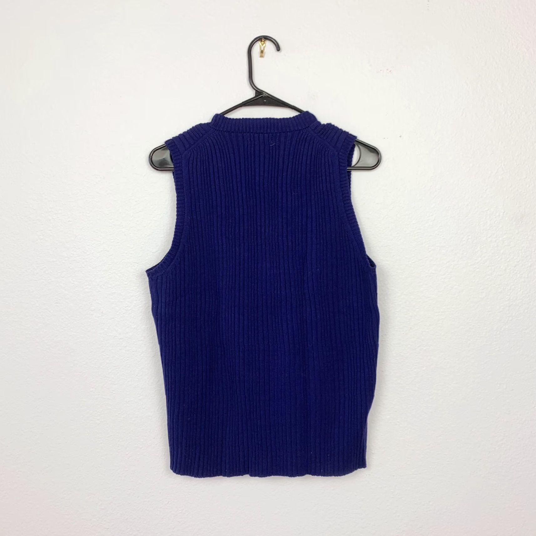 JCPenney VINTAGE JcPenney Blue Acrylic Ribbed Knit Sweater Vest Mens Large Shirt Size US L / EU 52-54 / 3 - 5 Thumbnail