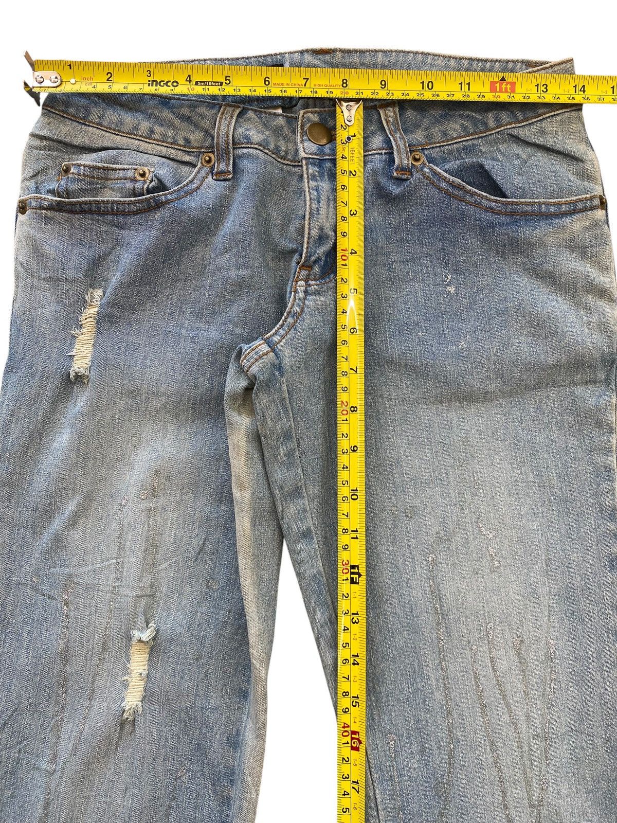 Japanese Brand Roux Di Peree Distressed Shimmer Style Flare Jeans Size 28" / US 6 / IT 42 - 6 Thumbnail