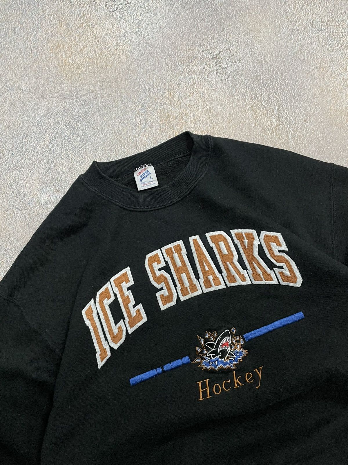 NHL Vintage Sharks NHL Spellout Crew Neck Sweatshirt Made in USA Size US M / EU 48-50 / 2 - 3 Thumbnail