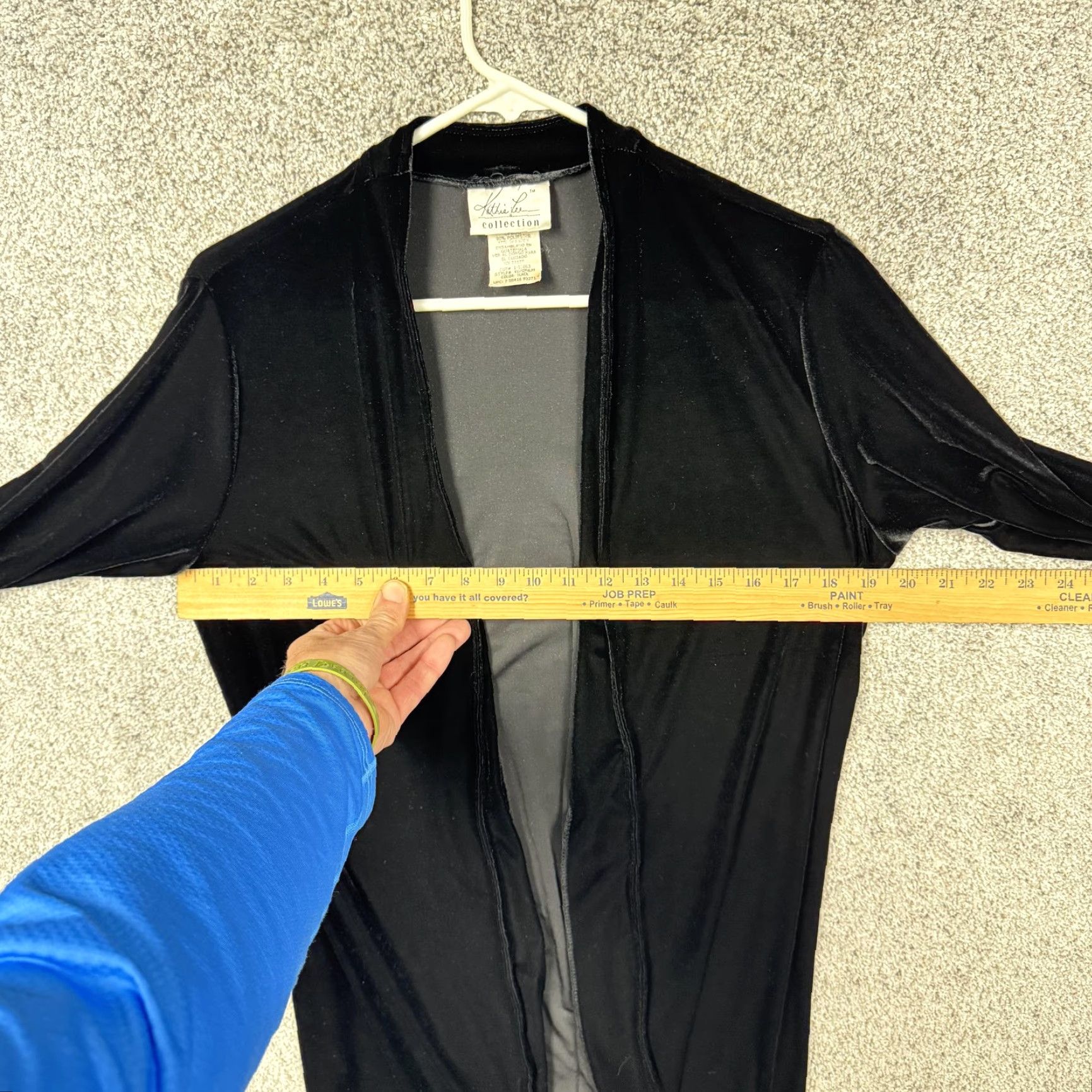 Velour VINTAGE Y2K Open Front Jacket Small Black Velour Coatigan Cocktail Layering Glam Women S Solid Black Size S / US 4 / IT 40 - 4 Thumbnail