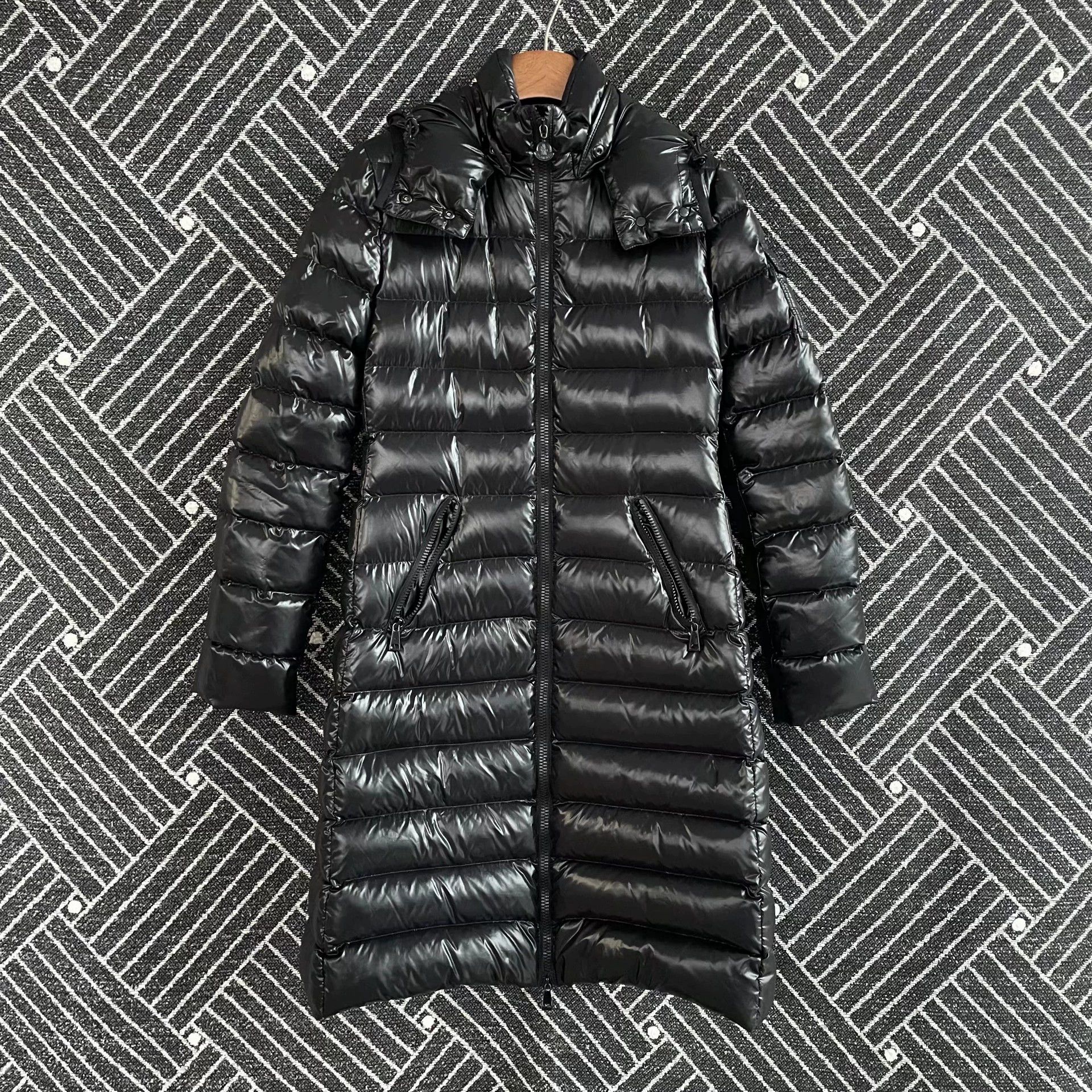 Moncler Moncler moka long hooded black down coat 0 Size XS / US 0-2 / IT 36-38 - 1 Thumbnail