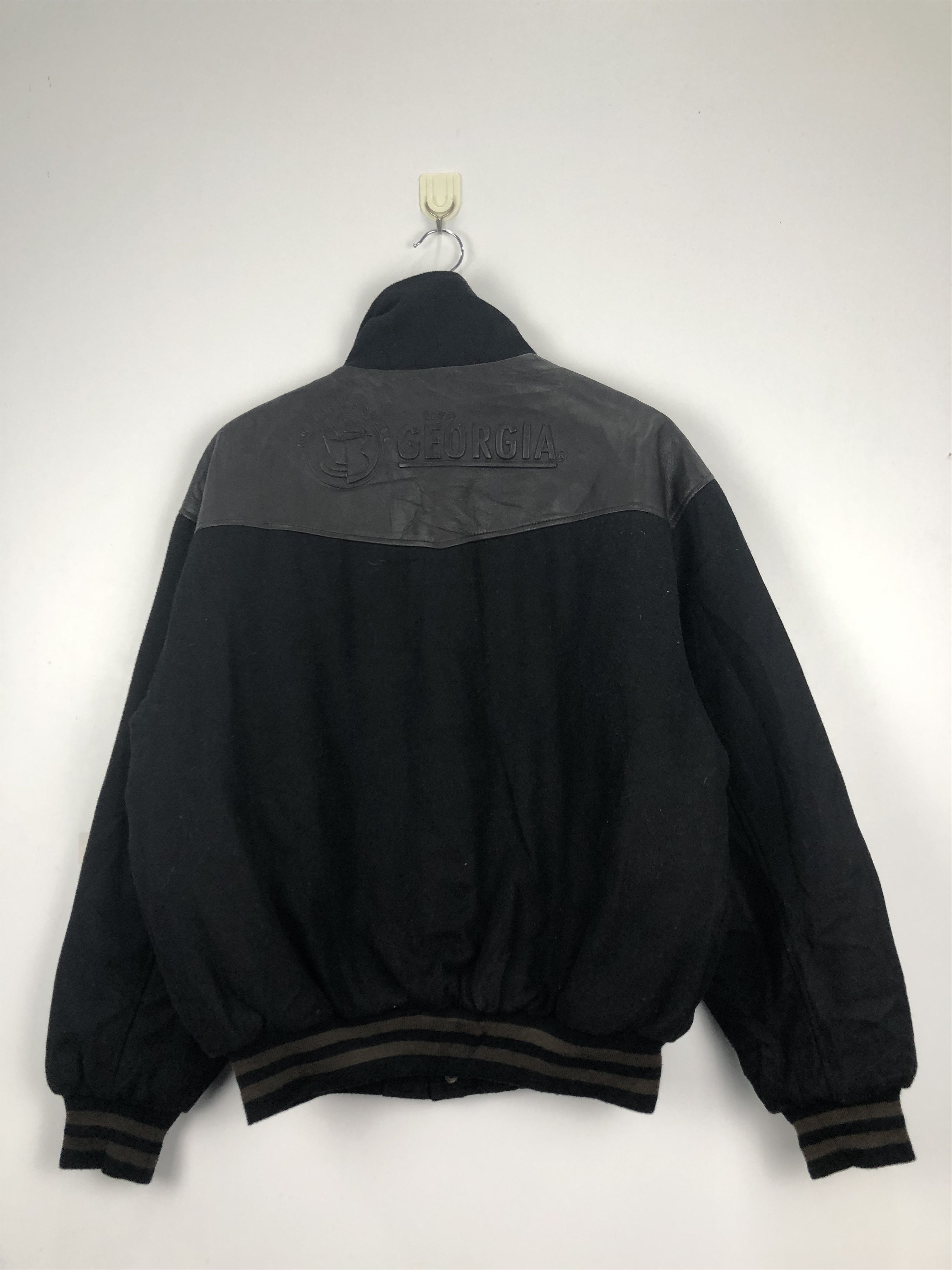 Vintage Vintage Georgia Coffee Wool Leather Varsity Jacket V0326 Size US M / EU 48-50 / 2 - 3 Thumbnail