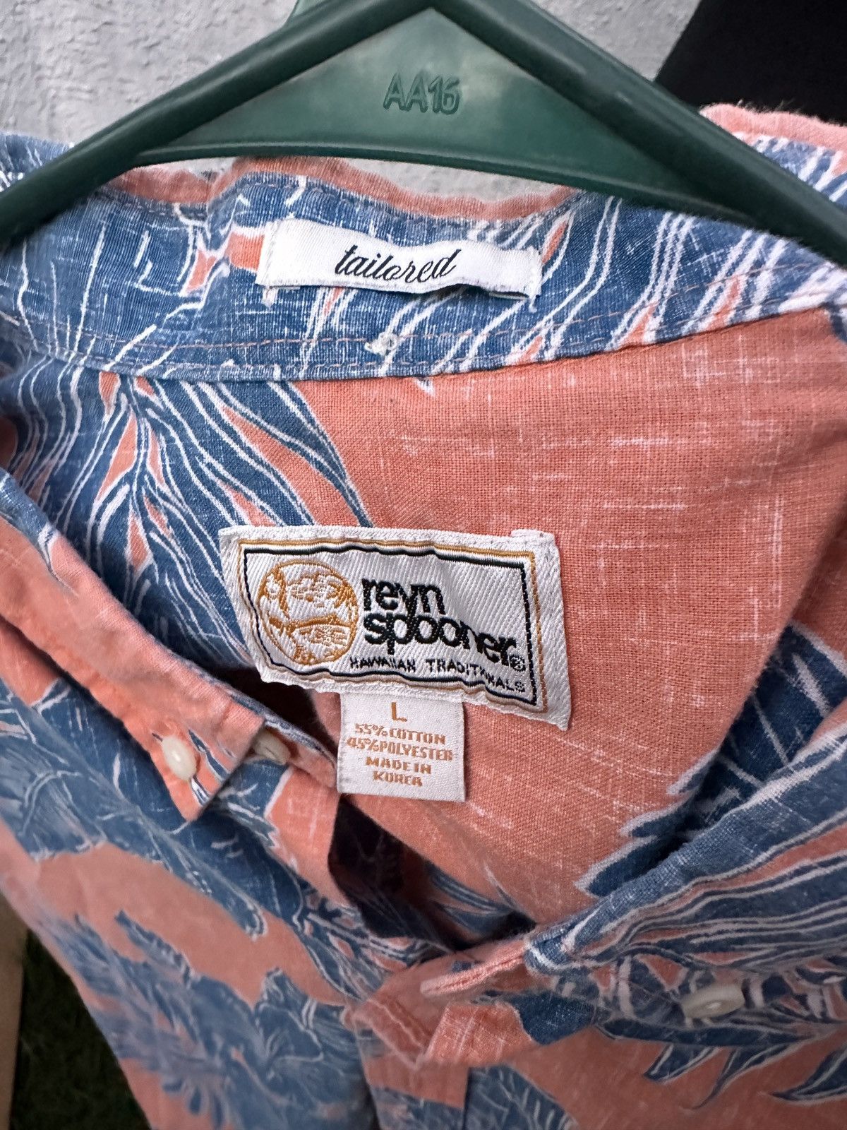 Reyn Spooner Reyn Spooner Tailored Hawaiian Print Orange/Blue Men's L Size US L / EU 52-54 / 3 - 4 Thumbnail
