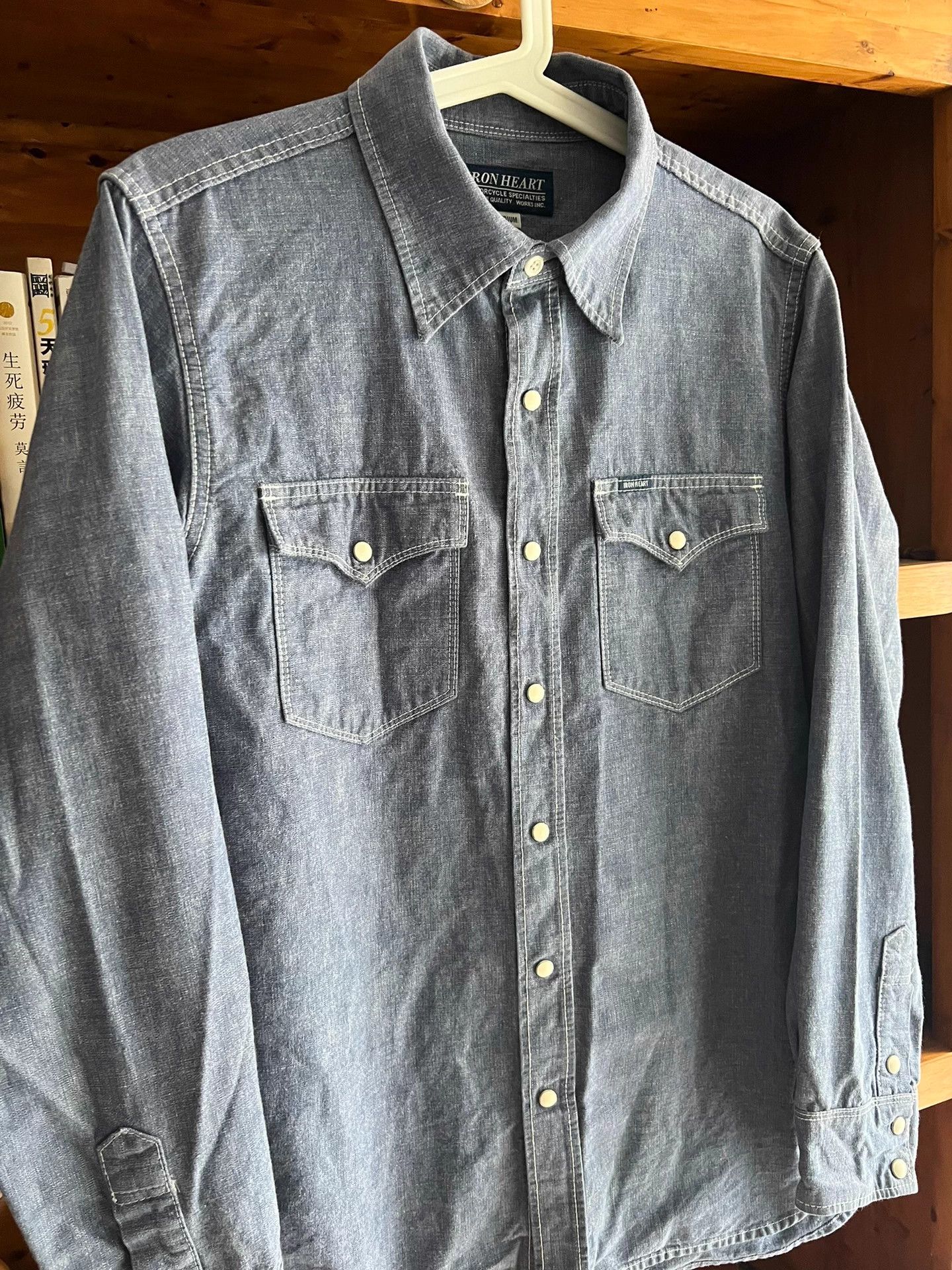 Iron Heart IRON HEART Indigo Selvedge Gem Button Denim Work Shirt Size US M / EU 48-50 / 2 - 3 Thumbnail