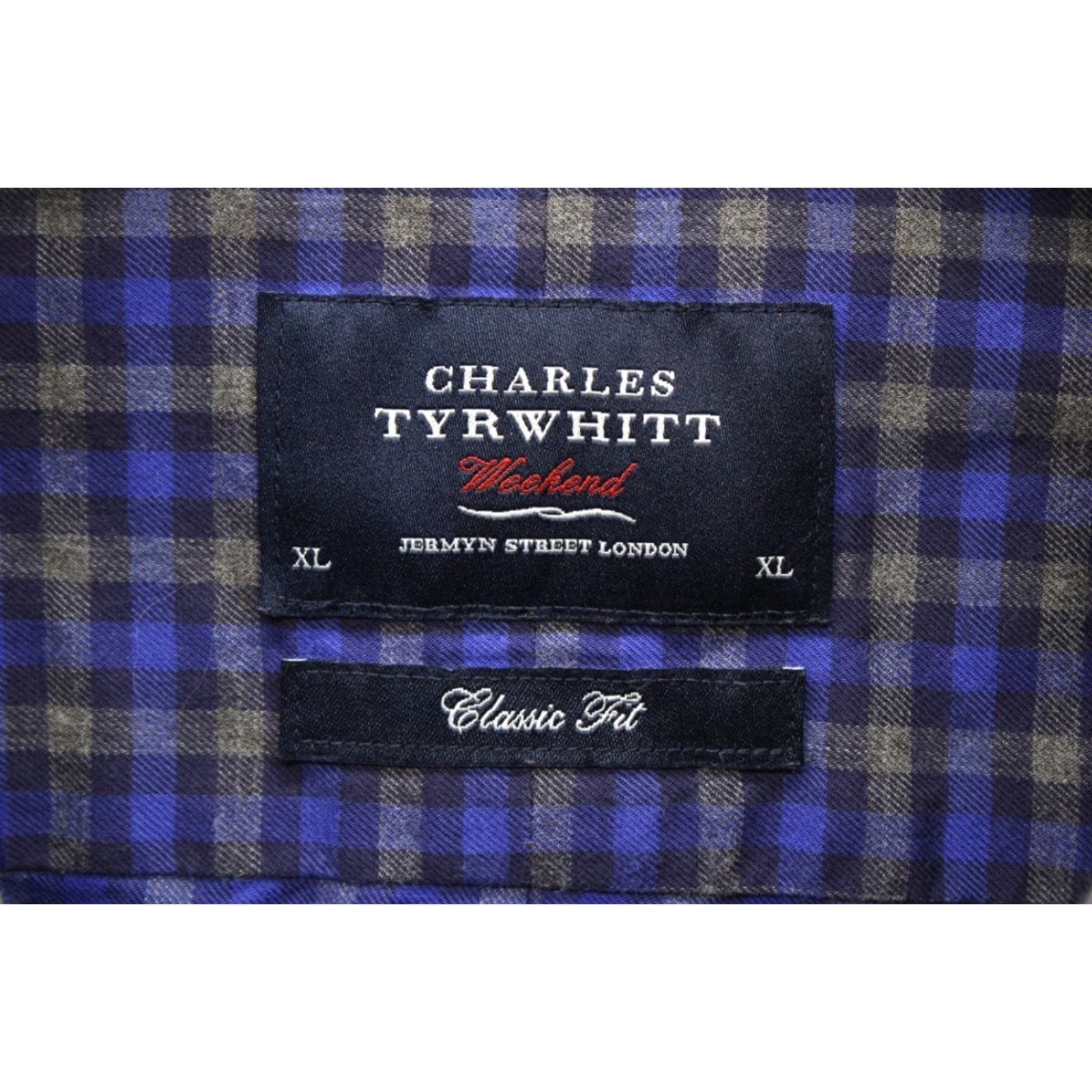 Charles Tyrwhitt Charles Tyrwhitt Weekend Shirt Men's XL Blue Plaid Long Sleeve Button-Up Vintage? Size US XL / EU 56 / 4 - 4 Thumbnail