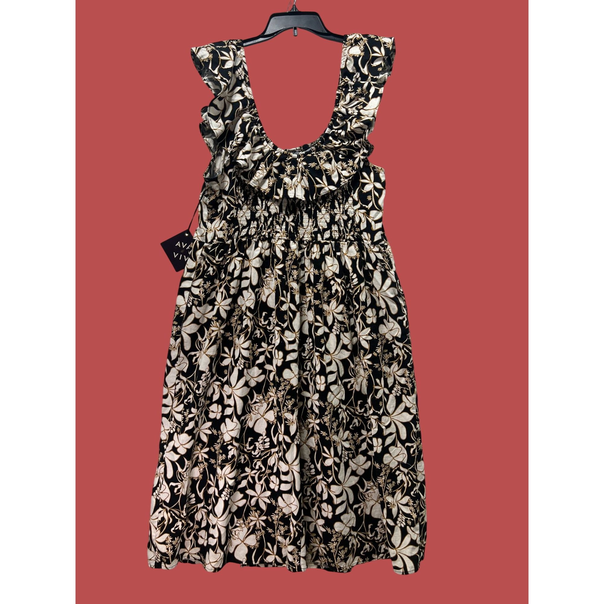 Other Ava & Viv - Women's Ruffle Maxi Empire Waist Dress - Black F Size XL / US 12-14 / IT 48-50 - 4 Thumbnail