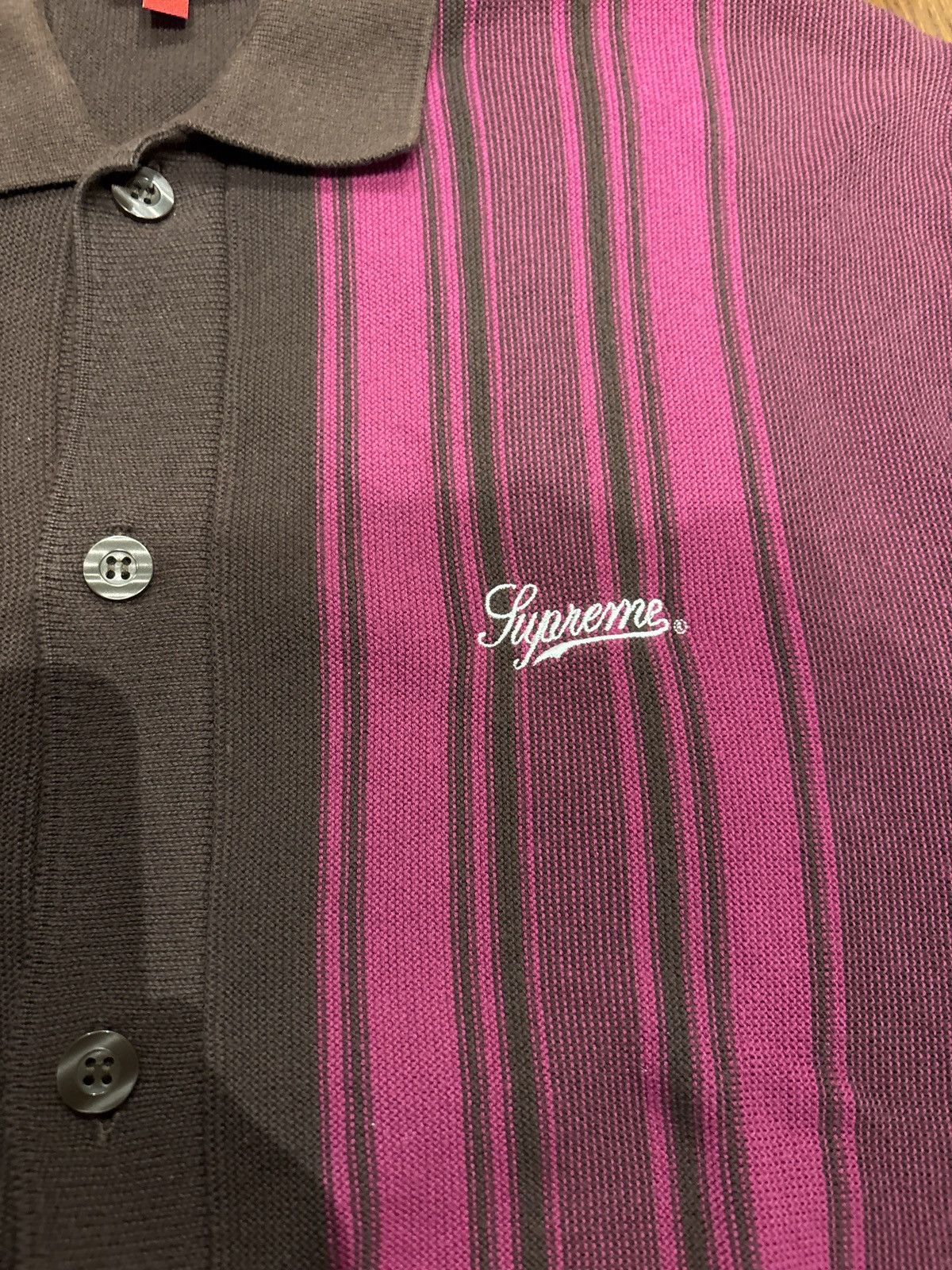 Supreme Supreme Knit Stripe Button Up Polo in Brown SS22 Size US M / EU 48-50 / 2 - 4 Thumbnail