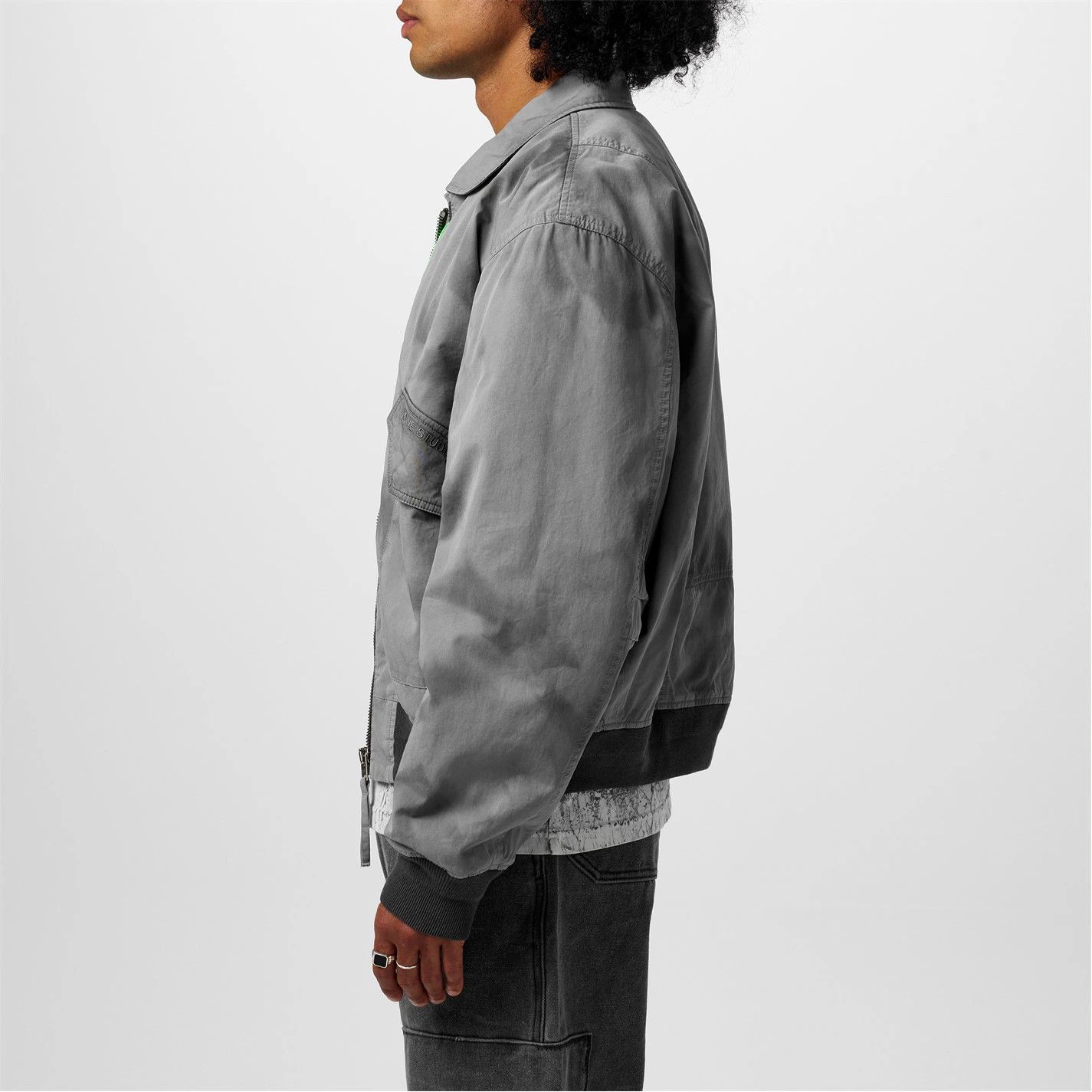 Acne Studios o1g2r1mq0825 Orlinga Bomber Jacket in Grey Size US L / EU 52-54 / 3 - 5 Thumbnail
