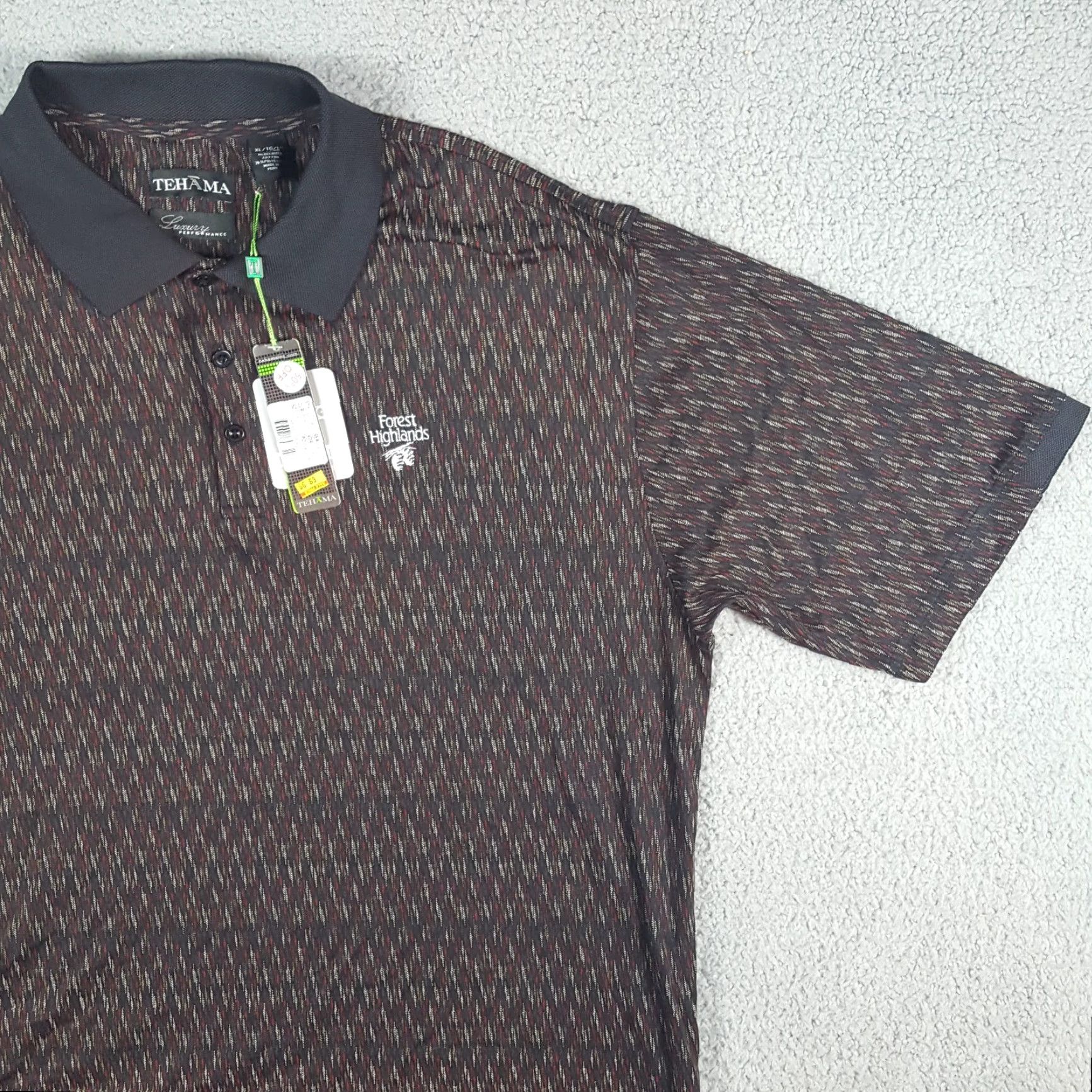 Vintage VINTAGE Teháma Golf Polo Mens XL Argyle Diamond Breathable Collar Shirt Polo Shirt (90s, Preppy, Classic) Size US XL / EU 56 / 4 - 4 Thumbnail