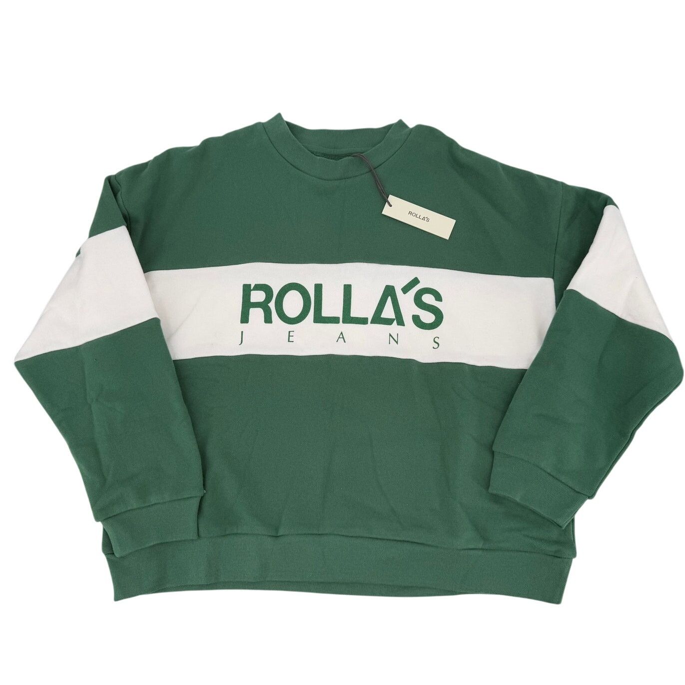 Rolla's NWT Rollas Split Logo Pine Green Pullover Sweater Sweatshirt Size L / US 10 / IT 46 - 3 Thumbnail