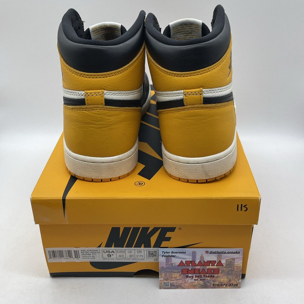Jordan Brand Air Jordan 1 high yellow toe Size US 9.5 / EU 42-43 - 3 Thumbnail