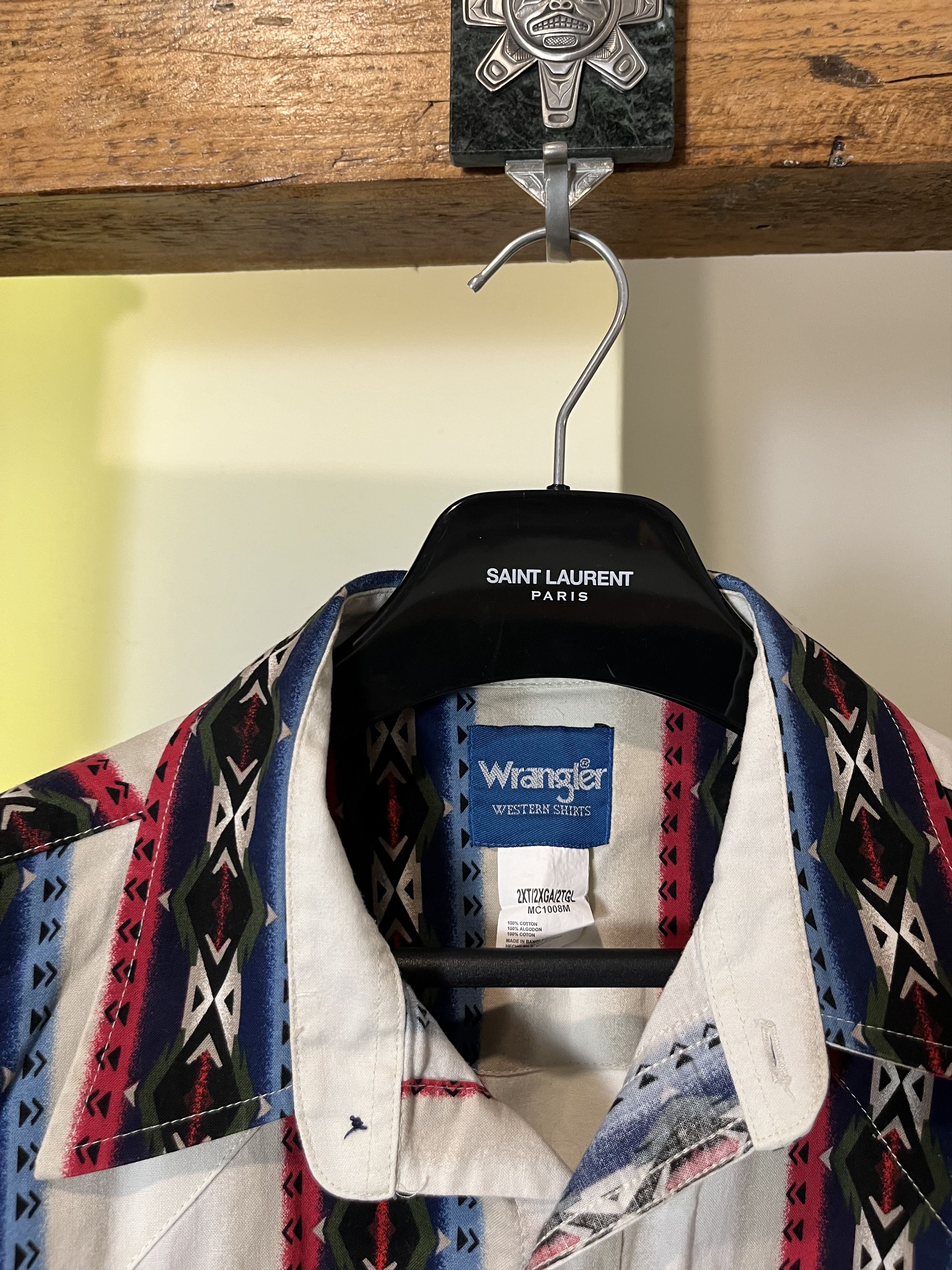Cowboy Equipment × Vintage × Wrangler 90s Wrangler Western Shirts Rodeo Cowboy Shirt Size US XXL / EU 58 / 5 - 5 Thumbnail