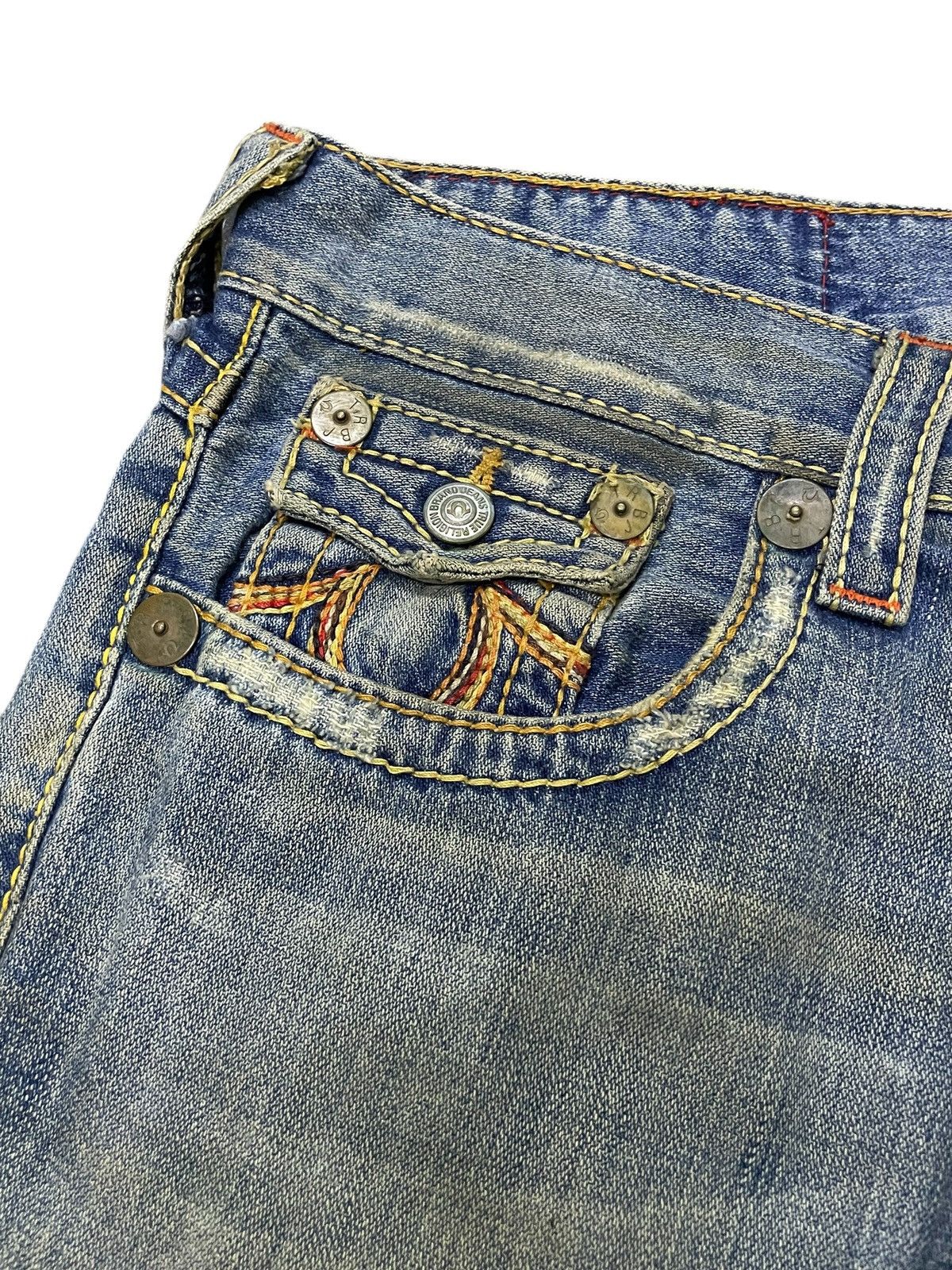 Hysteric Glamour × True Religion True Religion Rainbow Joey Heavy Stitched Distressed Jeans Size US 32 / EU 48 - 12 Thumbnail