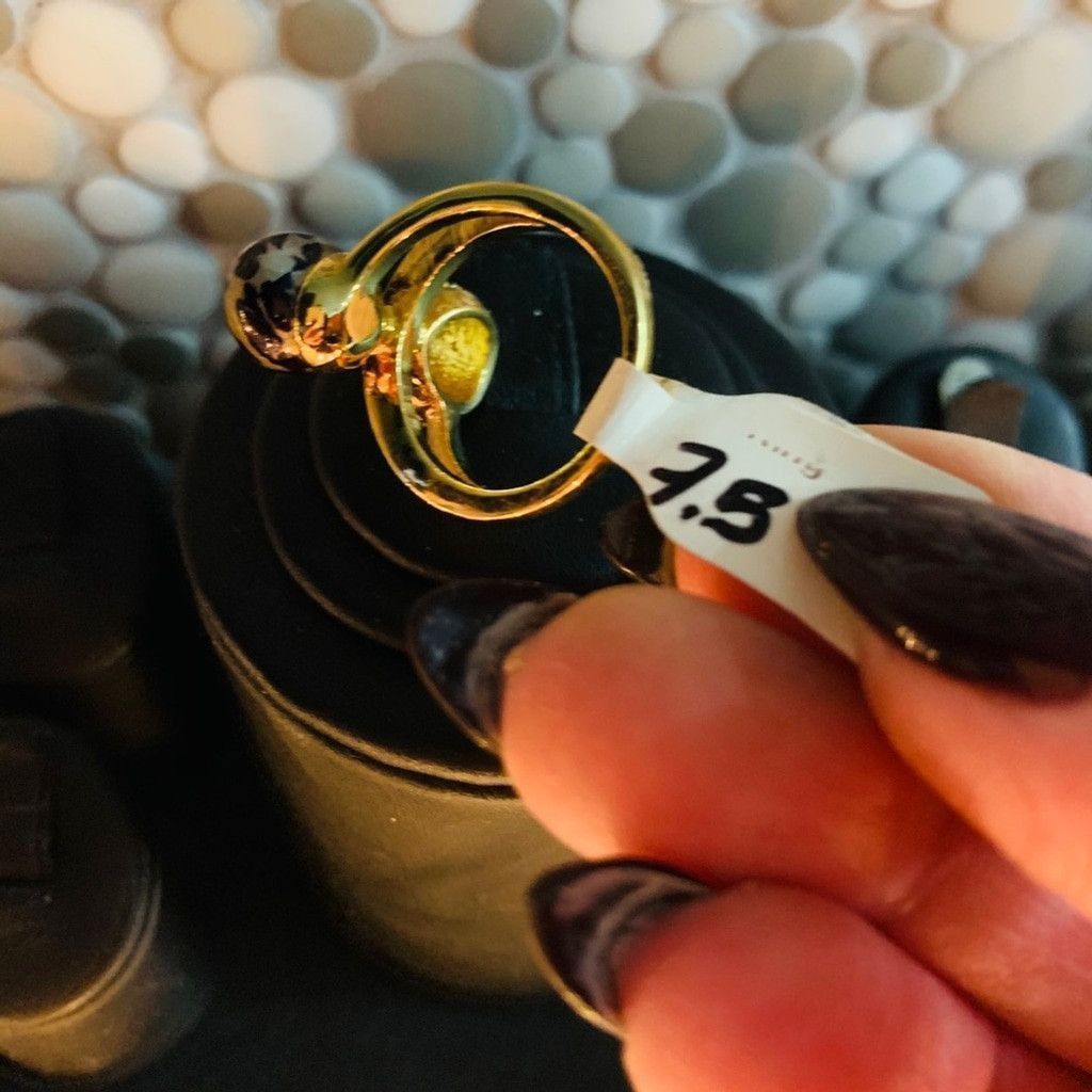 Other Sterling Silver Gold Plated Ring size 7.5 Size ONE SIZE - 3 Thumbnail