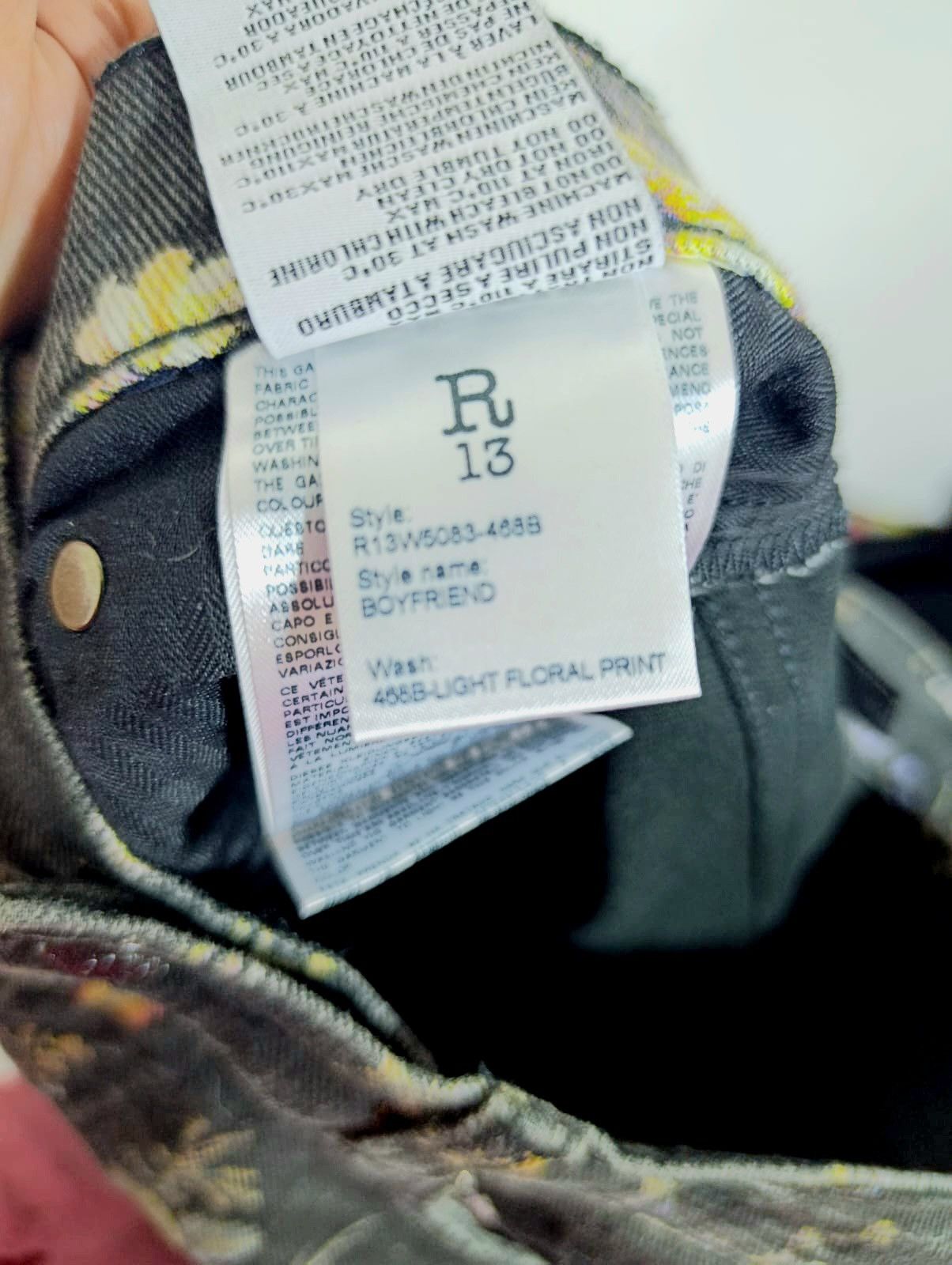R13 R13 dark floral & leopard patch distressed denim- rare Size 25" / US 0 / IT 36 - 4 Thumbnail