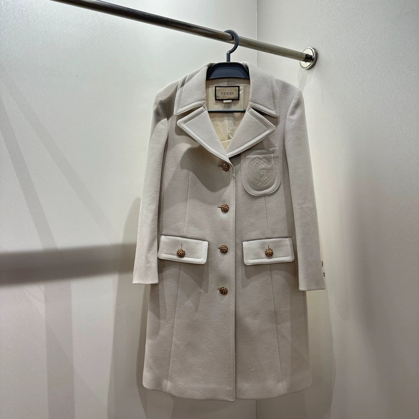 Gucci Gucci Double G Embroidered Button-front Wool Coat Size 38 Size XS / US 0-2 / IT 36-38 - 1 Thumbnail