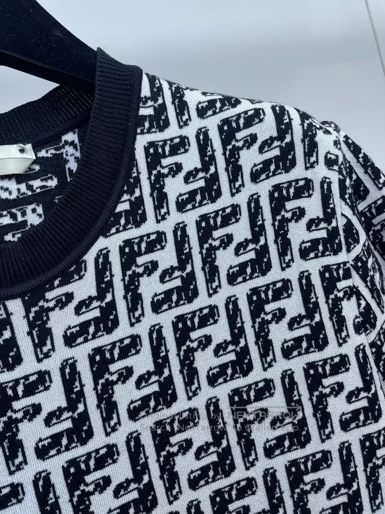 Fendi Fendi Black and White Full Print Knit Dress Size XS / US 0-2 / IT 36-38 - 5 Thumbnail