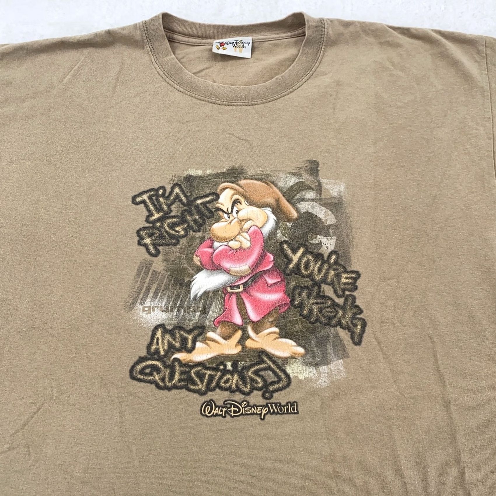 Disney Vtg Grumpy I'm Right You're Wrong Shirt Mens XL Walt Disney Snow White Dwarf 90s Size US XL / EU 56 / 4 - 2 Thumbnail