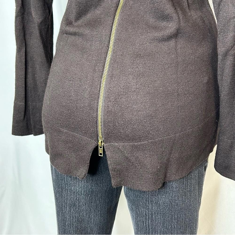 Designer Joan Vass Chic Two-Tone Zip-Back Sweater, M Size M / US 6-8 / IT 42-44 - 6 Thumbnail