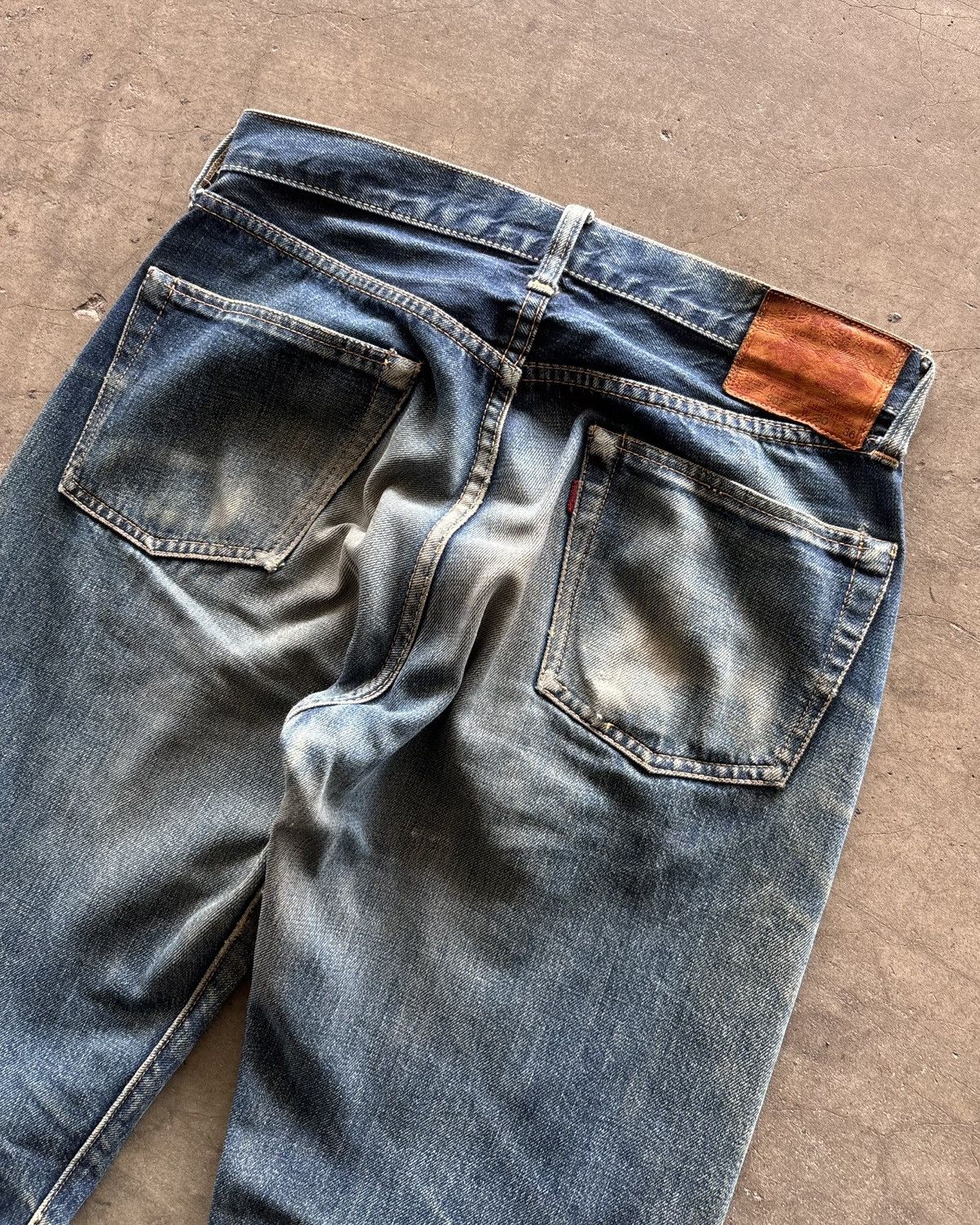 TOYS McCOY 🔥CRAZY Joe McCoy Salvedge Faded Denim Jeans Size US 30 / EU 46 - 6 Thumbnail